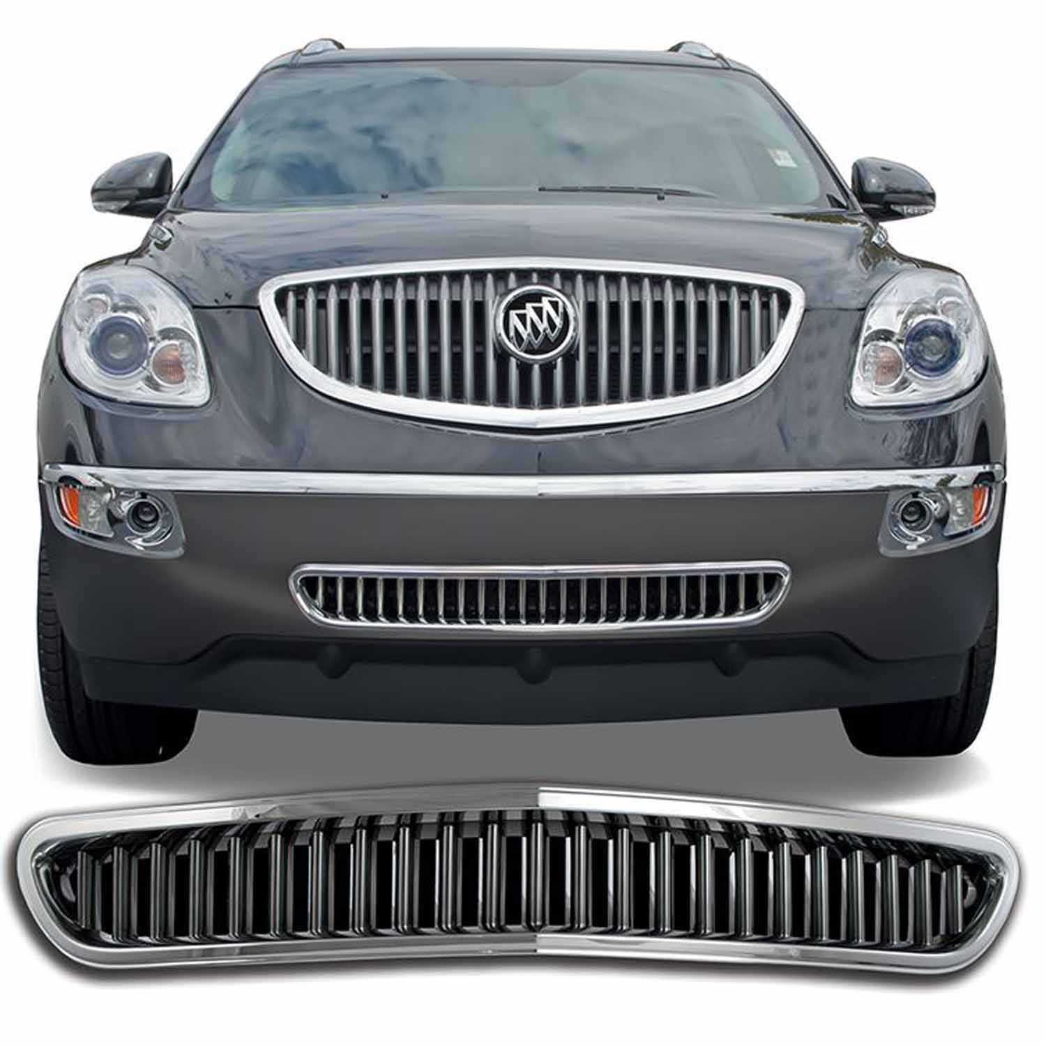 Coast To Coast IWCGI93B - Bumper Grille Insert Overlay 1 Piece Chrome ABS