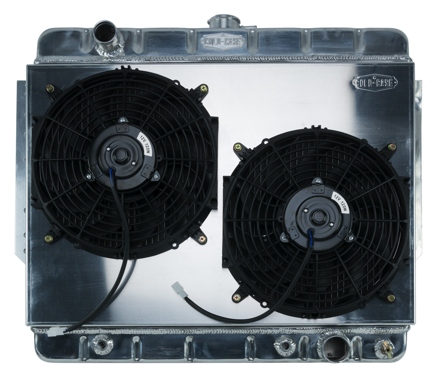 Cold Case Radiators CHI566AK - 66-68 Impala Aluminum Radiator and Dual 12 Inch Fan Kit Stamped Cold Case Radiators CHI566AK - 66-68 Impala Aluminum Radiator and Dual 12 Inch Fan Kit Stamped