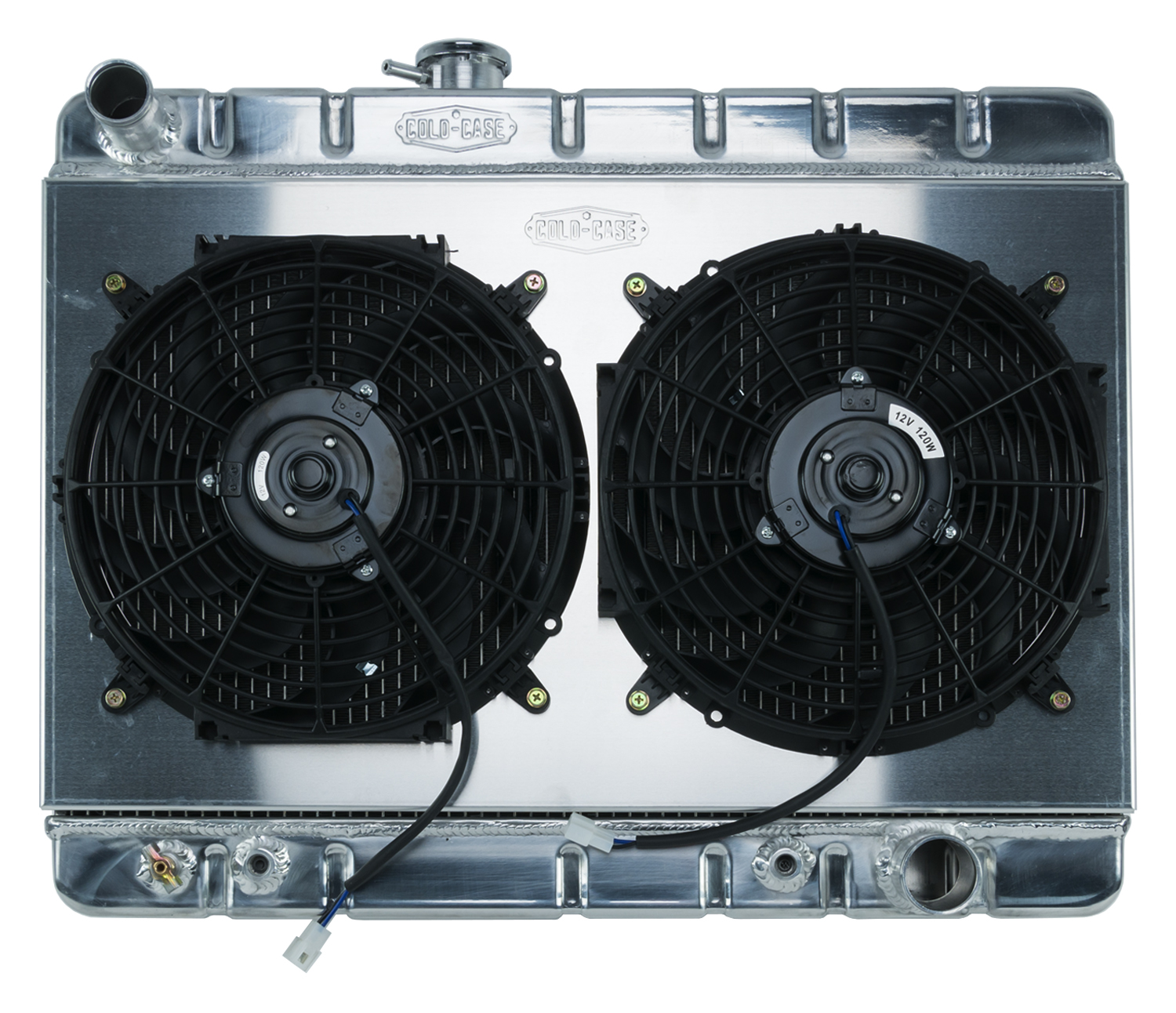 Cold Case Radiators GPG38AK - 66-67 GTO Aluminum Radiator And 12 Inch Dual Fan Kit W/AC AT