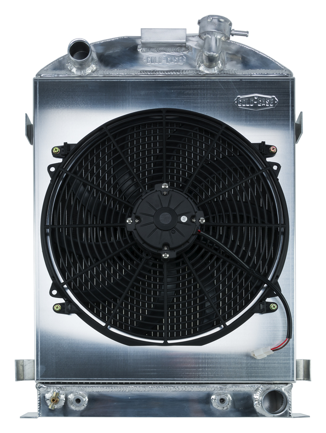Cold Case Radiators STF902A-1K - 1932 Highboy Chevy Engine 27 Inch Aluminum Performance Radiator And 16 Inch Fan Kit
