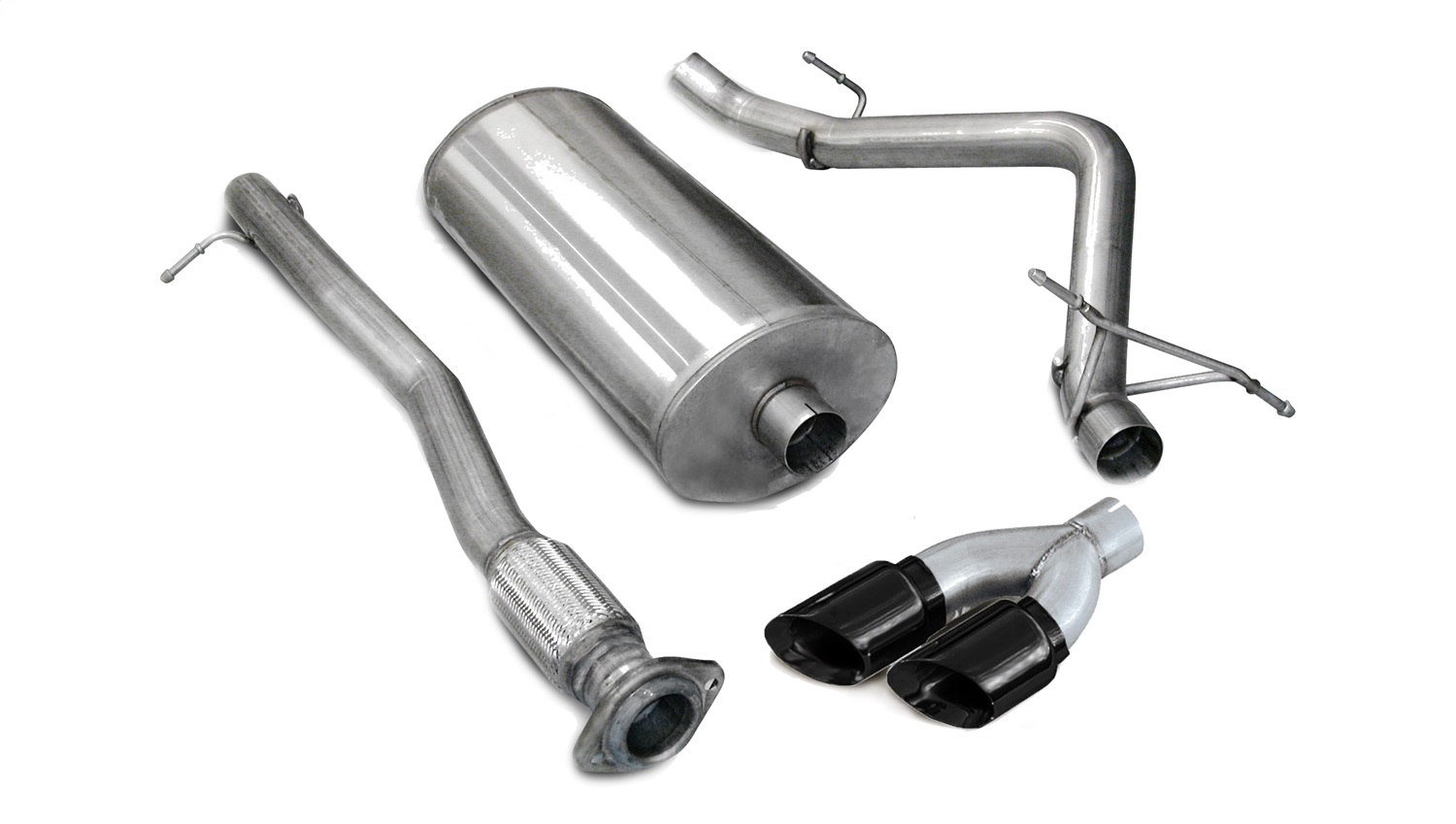 Corsa Performance 14259BLK - 3.0 Inch Cat-Back Sport Single Side Exhaust 4.0 Inch Black Tips 07-08 Silverado/Sierra 143.5 Inch Wheelbase 4.8L/5.3L/6.0L V8 Stainless Steel  Performance