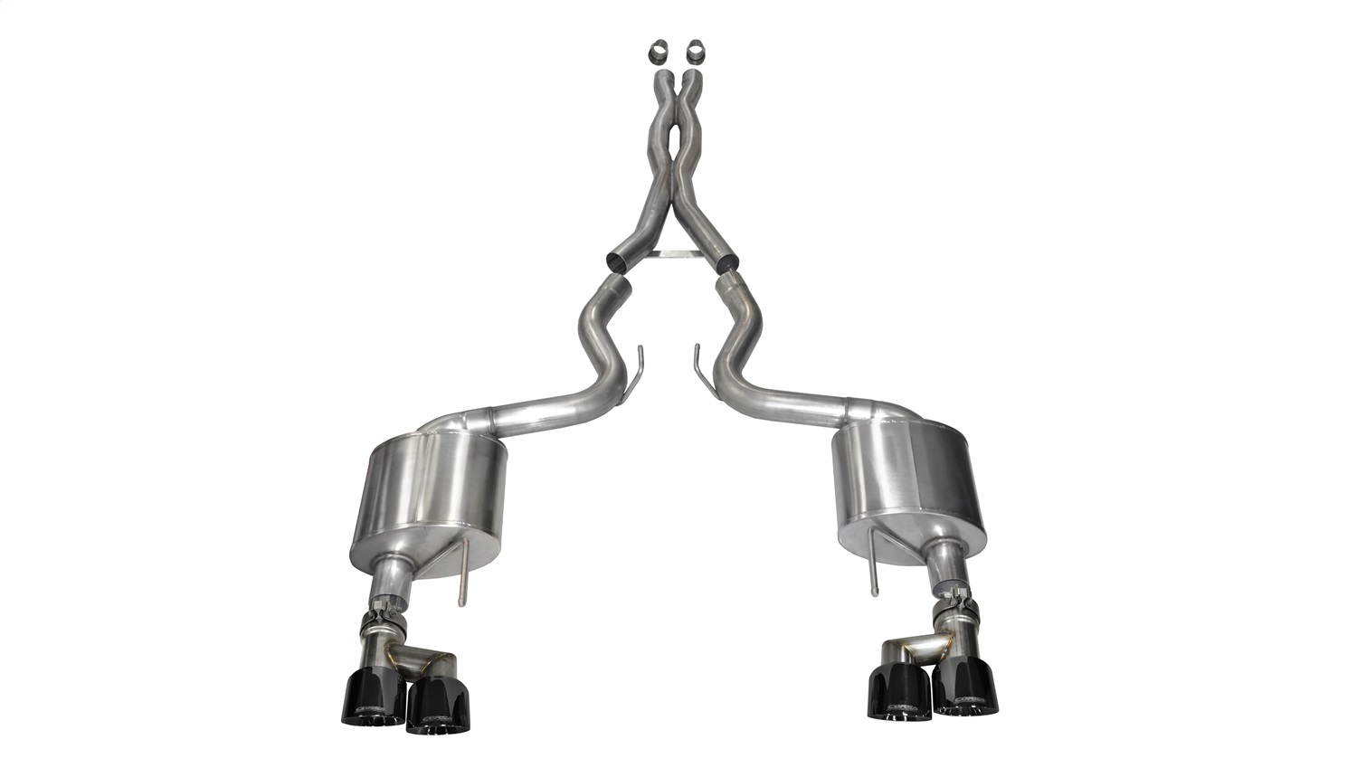 Corsa Performance 14335BLK - 3.0 Inch Cat-Back Xtreme Dual Exhaust 4.0 Inch Black Tips 15-Present Ford Mustang GT Fastback (No Valves) 5.0L V8 Stainless Steel  Performance