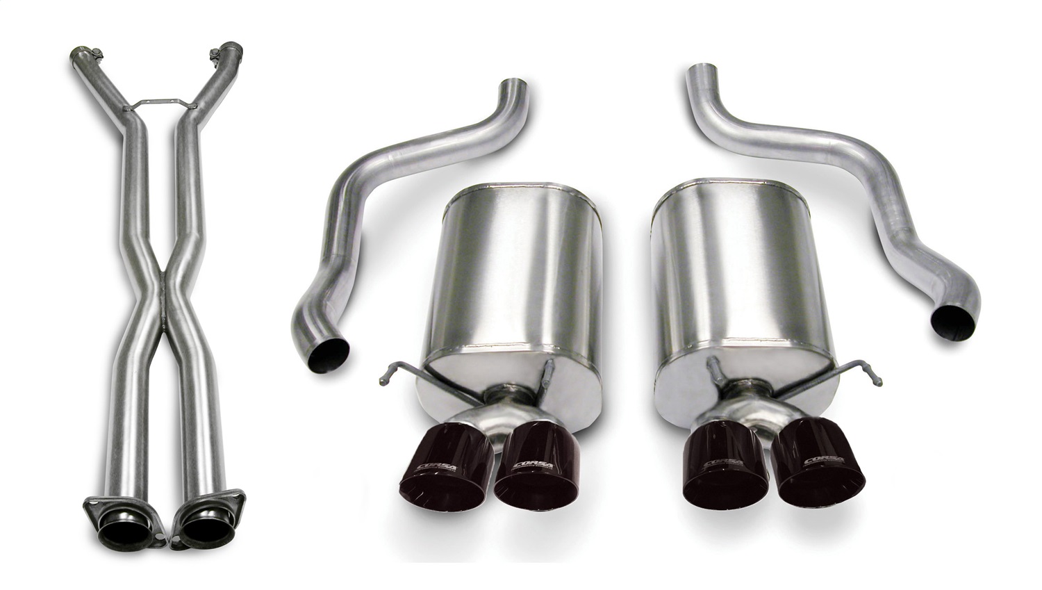 Corsa Performance 14169CB6BLK - 2.5 Inch Cat-Back Sport Dual Exhaust Black 3.5 Inch Tips 05-08 Corvette A6 Auto Trans 6.0L/6.2L Stainless Steel Performance Corsa Performance 14169CB6BLK - 2.5 Inch Cat-Back Sport Dual Exhaust Black 3.5 Inch Tips 05-08 Corvette A6 Auto Trans 6.0L/6.2L Stainless Steel Performance