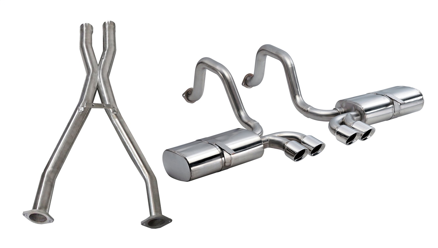 Corsa Performance 14111CB - 2.5 Inch Cat-Back Sport Dual Exhaust w/ Polished 3.5 Inch Tips 97-04 Corvette / Z06 5.7L Stainless Steel  Performance