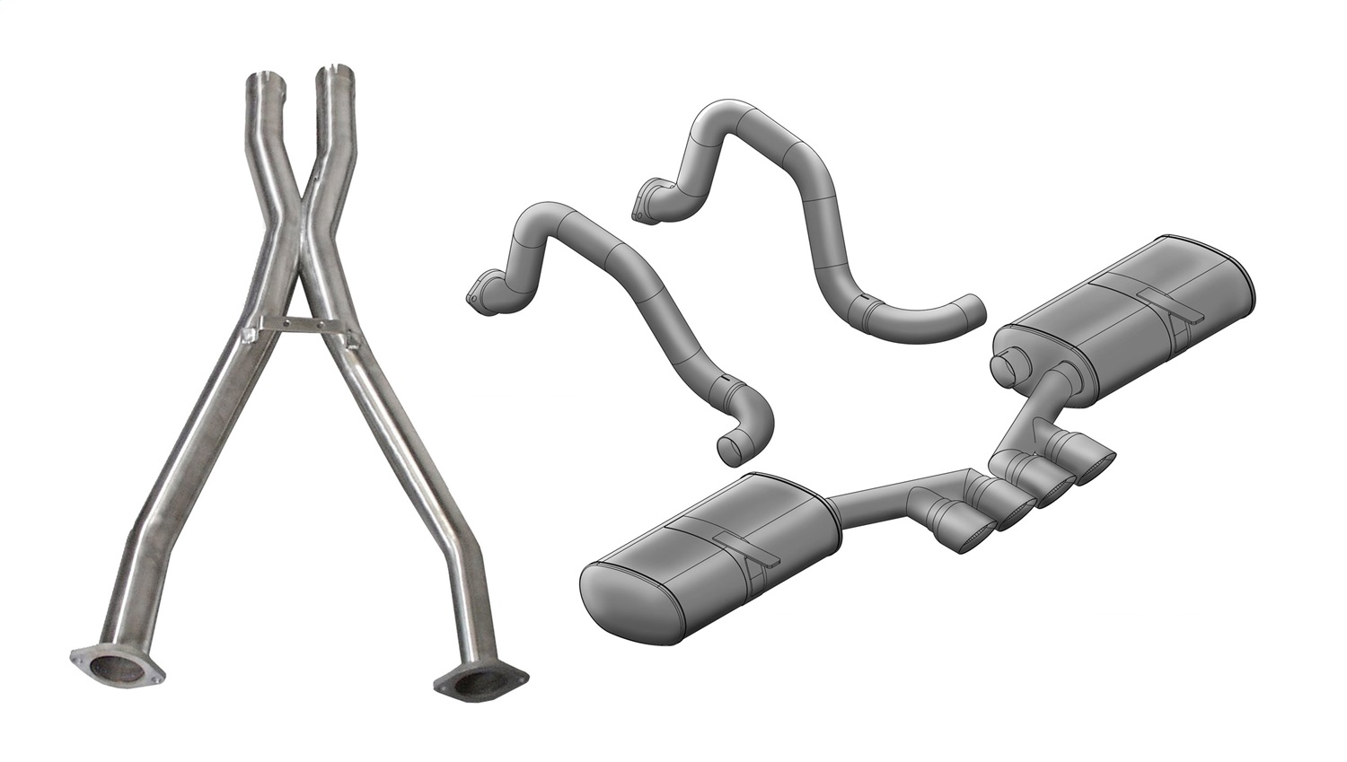 Corsa Performance 14139CB - 2.5 Inch Cat-Back Sport Dual Exhaust Tigershark 3.5 Inch Polished Tips 97-04 Corvette / Z06 5.7L Stainless Steel  Performance