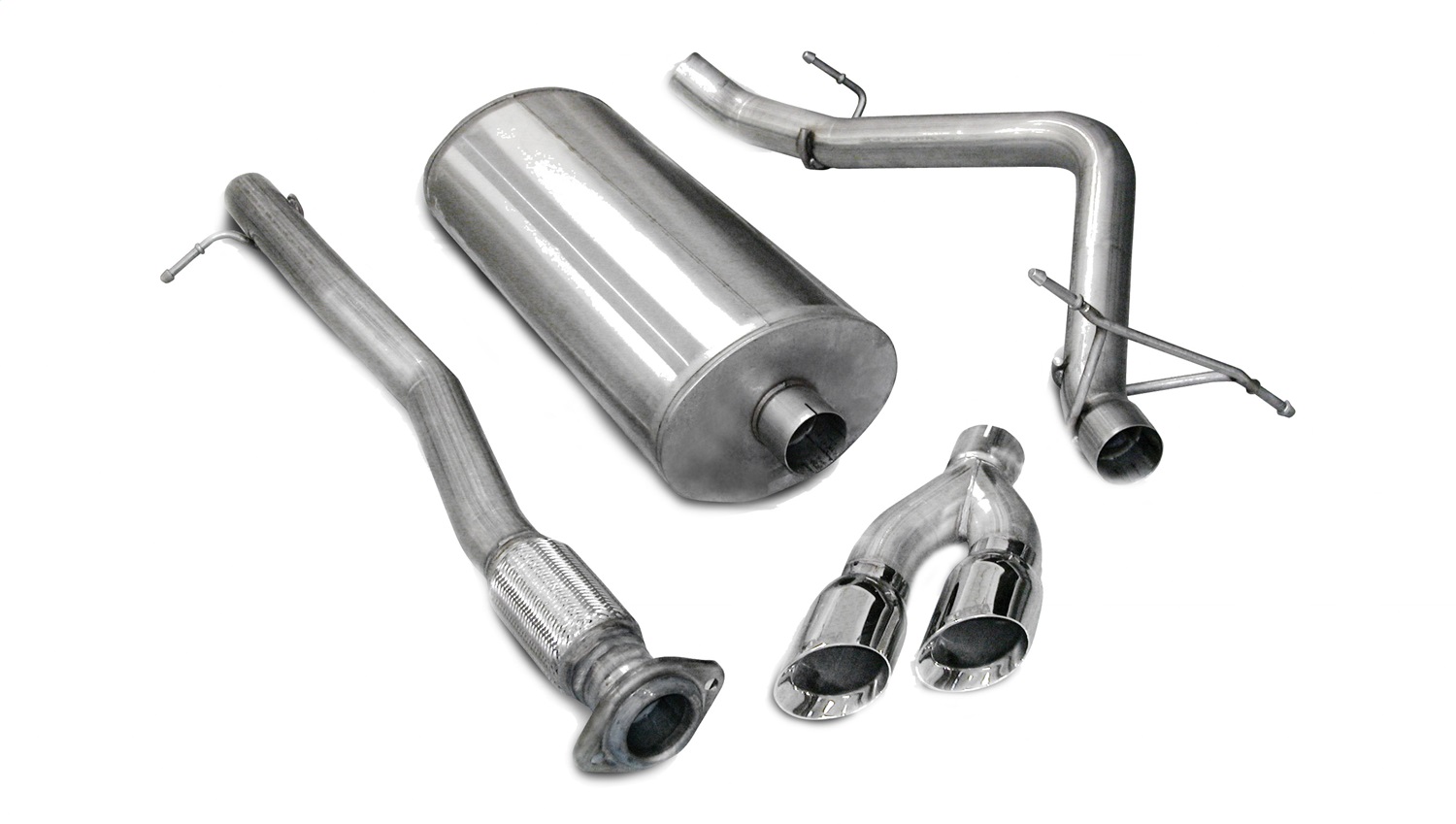 Corsa Performance 14259 - 3.0 Inch Cat-Back Sport Single Side Exhaust 4.0 Inch Polished Tips 07-08 Silverado/Sierra 143.5 Inch Wheelbase 4.8L/5.3L/6.0L V8 Stainless Steel  Performance