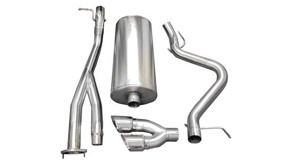 Corsa Performance 14279 - Silverado 3.0 Inch Cat-Back Single Side Exit with Twin 4.0 Inch Polished Pro-Series Tips Sport Sound 03-06 Silverado 1500 SS 6.0 Liter  Performance