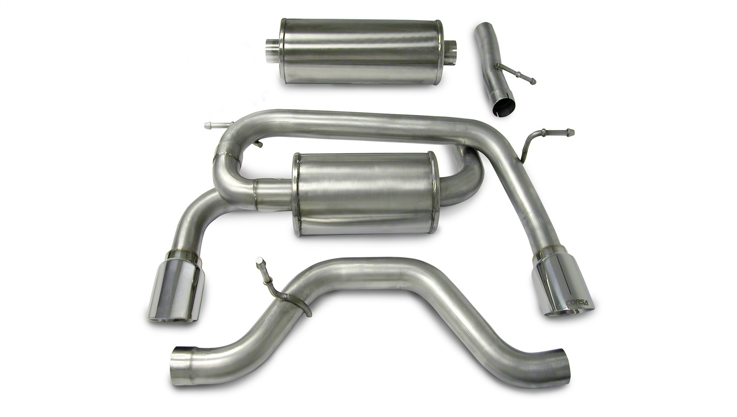 Corsa Performance 14212 - 3.0 Inch Cat-Back Sport Dual Rear Exhaust 4.0 Inch Polished Tips 06-08 Hummer H3 3.5L/3.7L I-5 Engines Stainless Steel  Performance