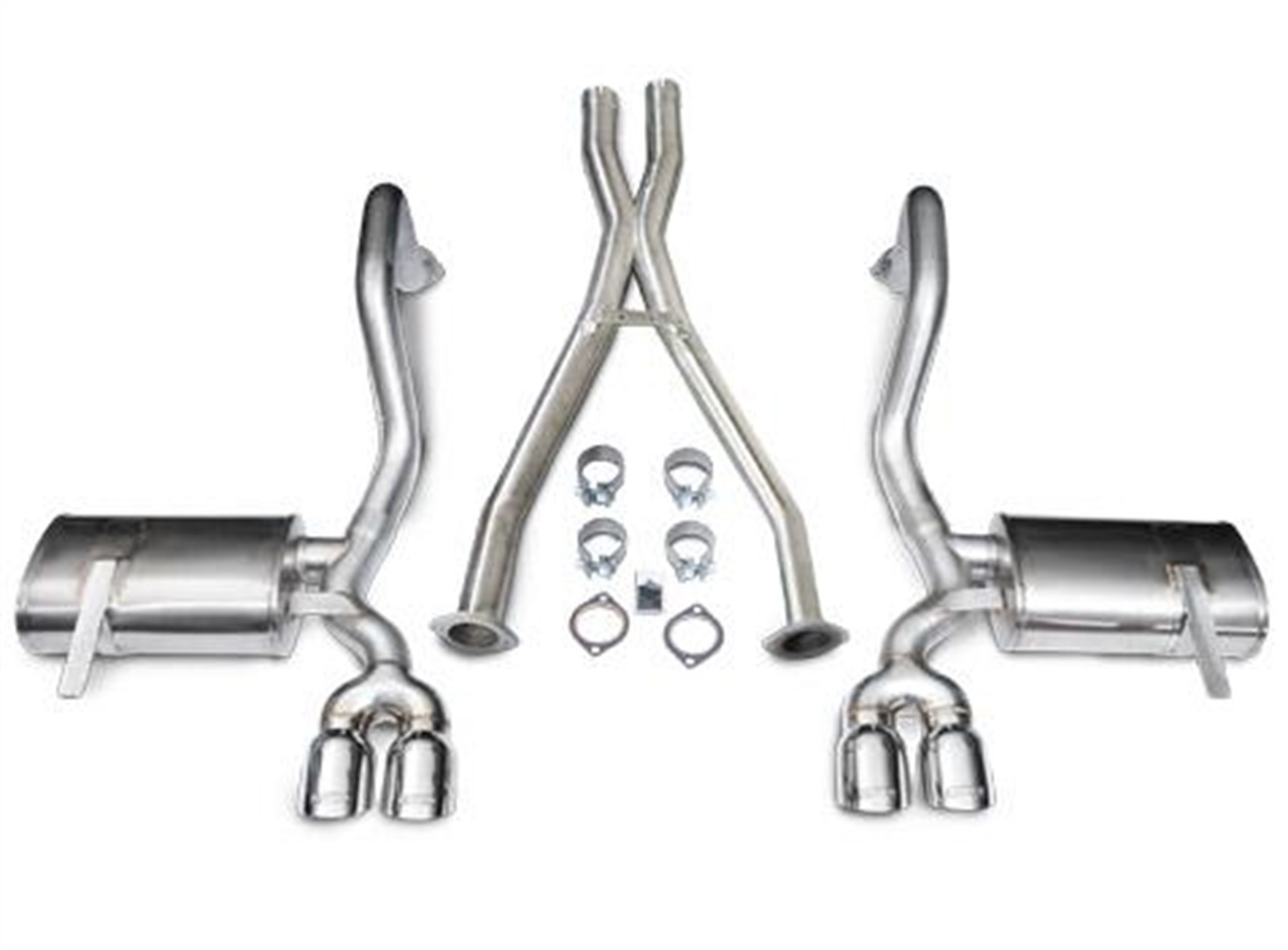 Corsa Performance 14114 - 2.5 Inch Cat-Back Plus X-Pipe Xtreme Exhaust Dual Rear Exit 3.5 Inch Polished Tips 97-04 Chevy Corvette C5 Plus Z06 5.7L V8 Stainless Steel  Performance