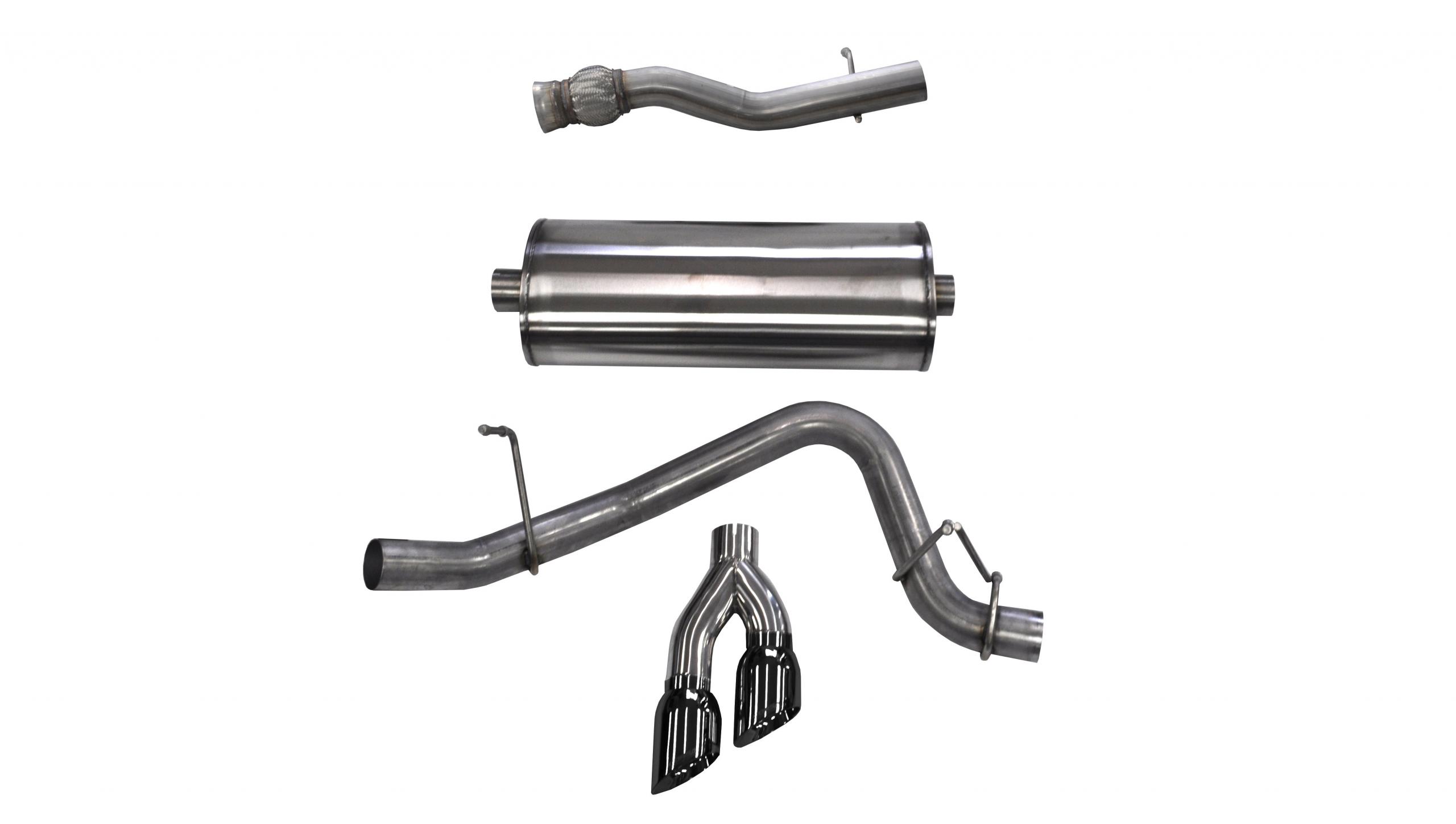 Corsa Performance 14749BLK - 3.0 Inch Cat-Back Sport Single Side Exit Exhaust 4.0 Inch Black Tips 15-Present Cadillac Escalade ESV/GMC Yukon XL Denali 6.2L V8 Stainless Steel  Performance