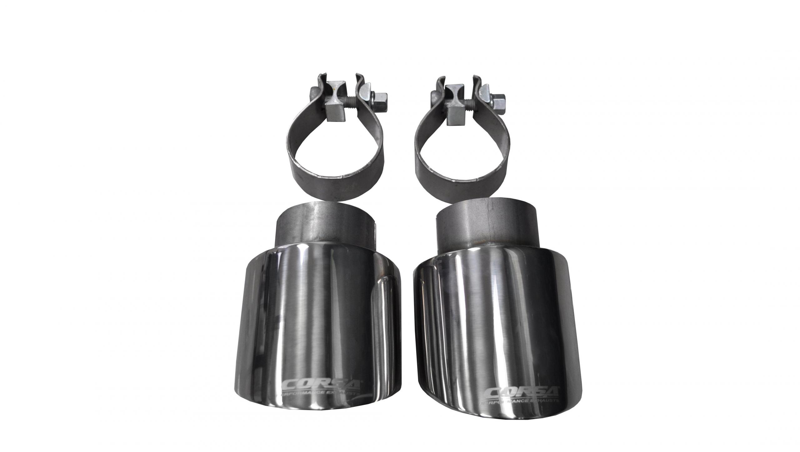 Corsa Performance 14497 - Two Single 4.0 Inch Polished Tip (Clamp Included) Single Rear Exit For  VW Golf R Mk6 Exhaust Only Stainless Steel  Performance
