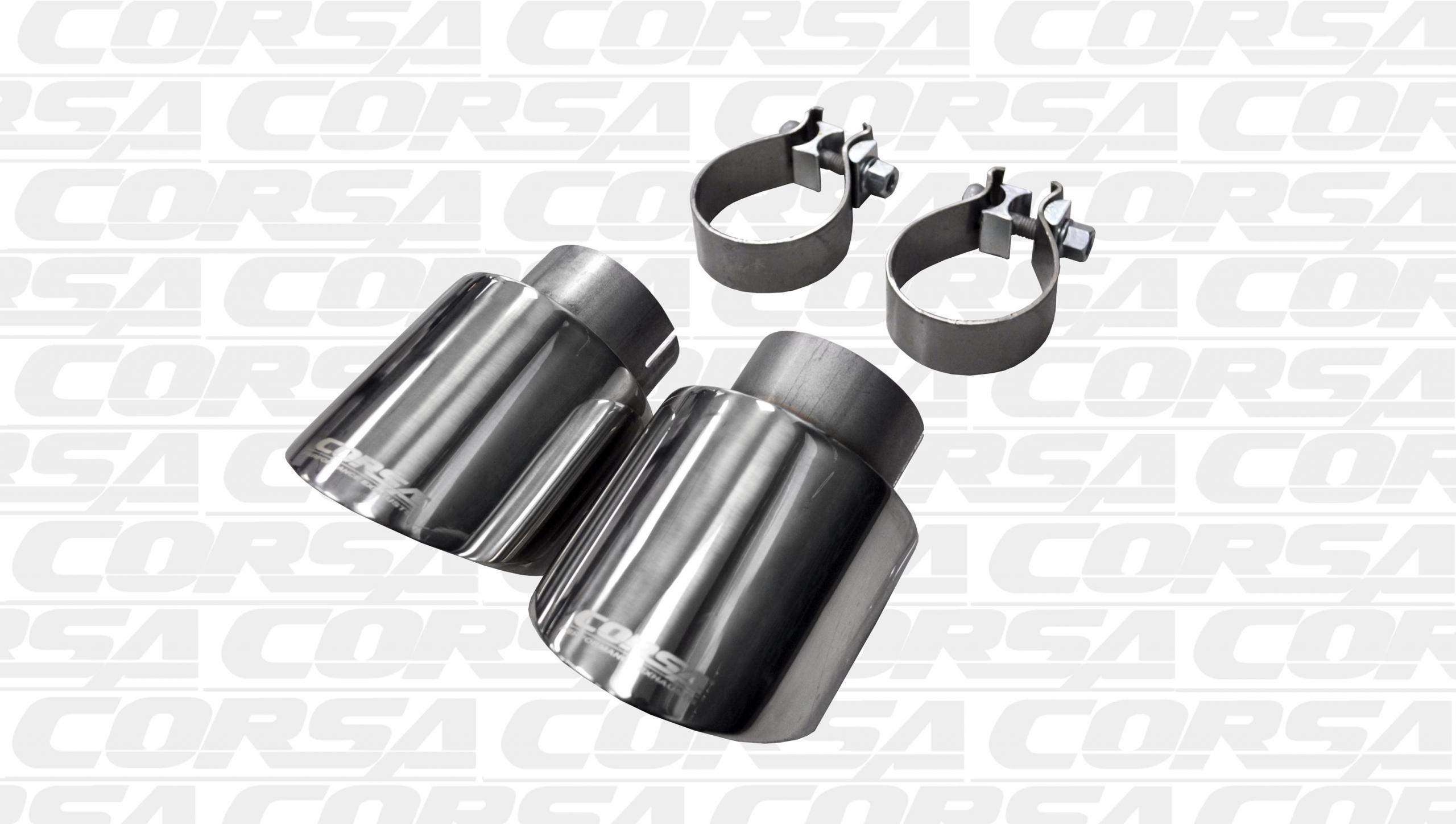 Corsa Performance 14497BLK - Two Single 4.0 Inch Black Tip (Clamp Included) Single Rear Exit For  VW Golf R Mk6 Exhaust Only Stainless Steel  Performance