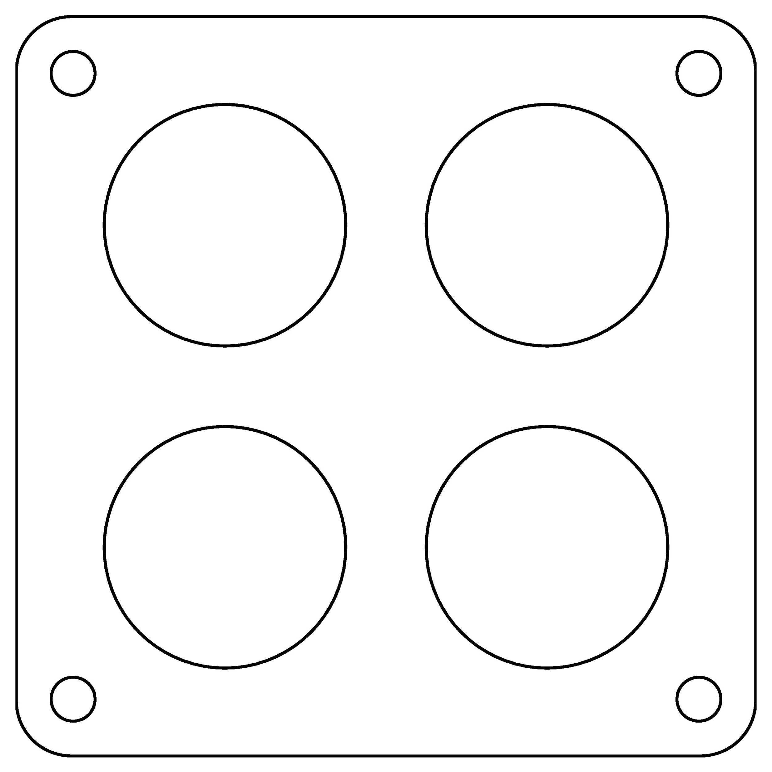 Cometic C15314FC - Holley Dominator 4-Hole .060in Fiber Carburetor Gasket - 2.00in Holes