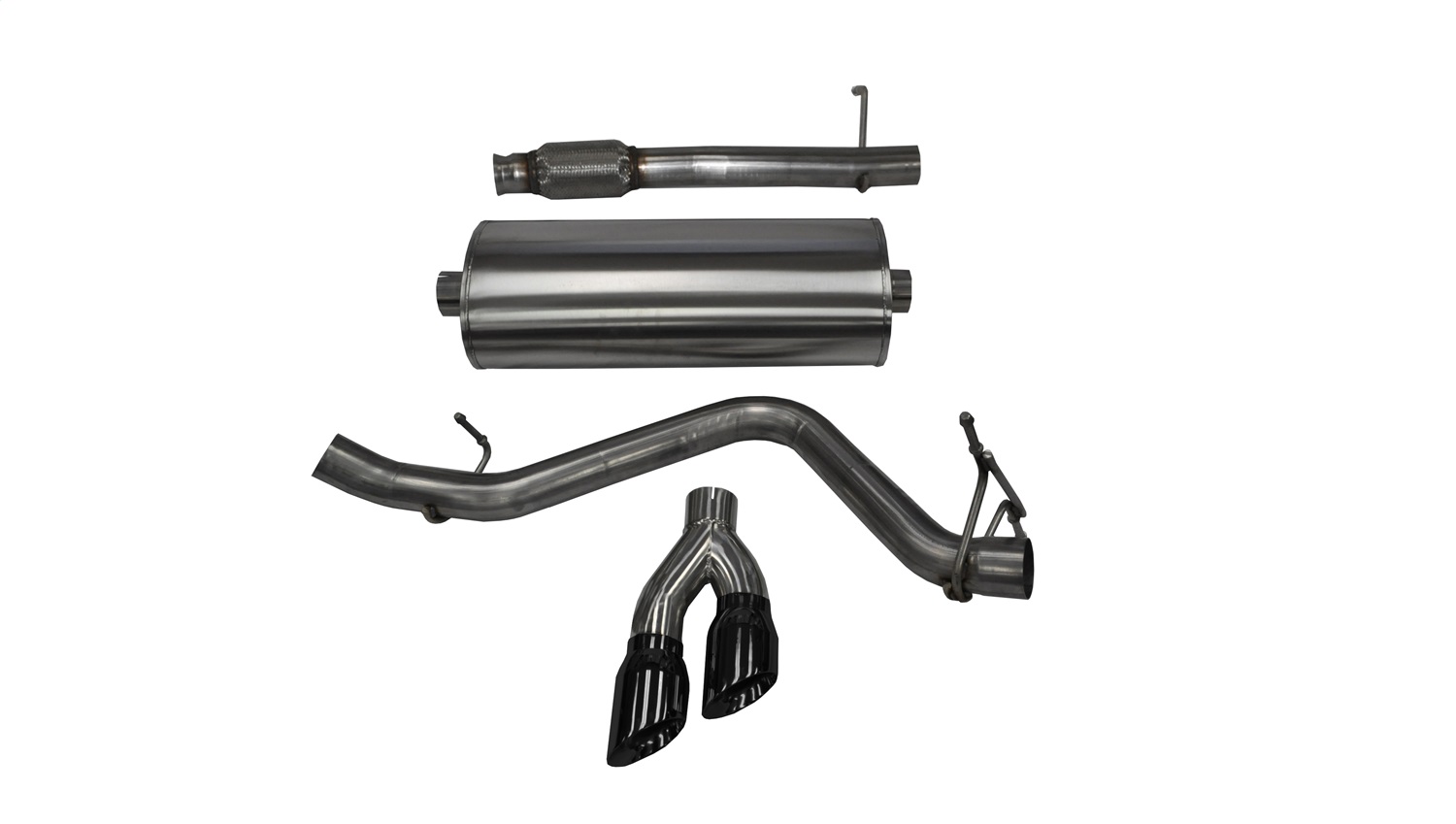 Corsa Performance 14872BLK - 3.0 Inch Cat-Back Sport Single Side Exit Exhaust 4.0 Inch Black Tips 14-Present Silverado/Sierra 1500 Regular Cab/Long Bed 5.3L V8 133.0 Inch WB Stainless Steel  Performance