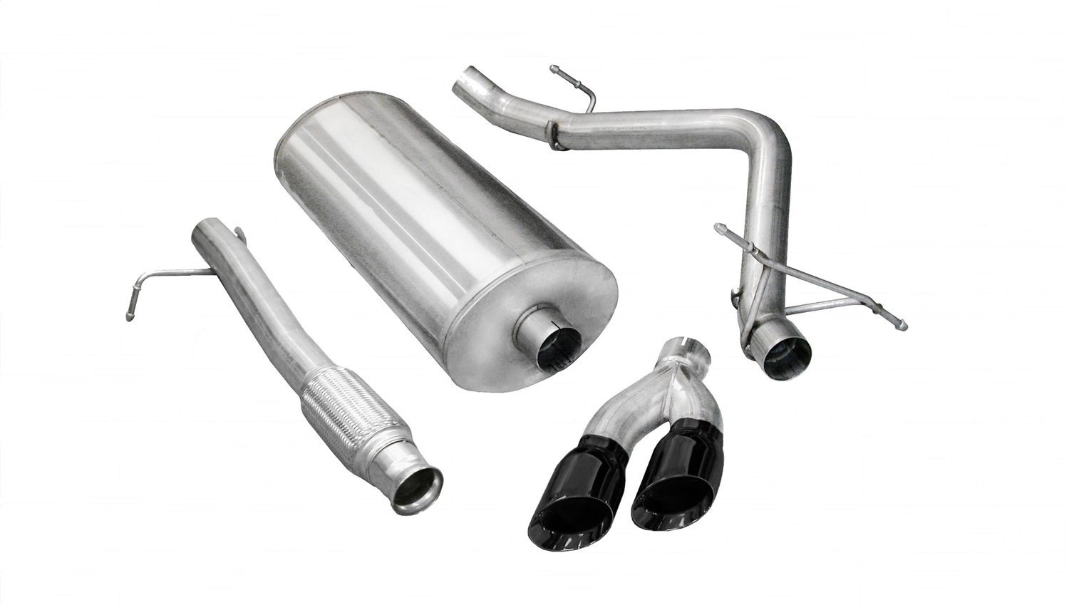 Corsa Performance 14900BLK - 3.0 Inch Cat-Back Sport Single Side Exit Exhaust 4.0 Inch Black Tips 09-13 Silverado/Sierra 1500 Reg Cab/Long Bed/Ext Cab/Short Bed 4.8L/5.3L V8 133.0 Inch WB Stainless Steel  Performance