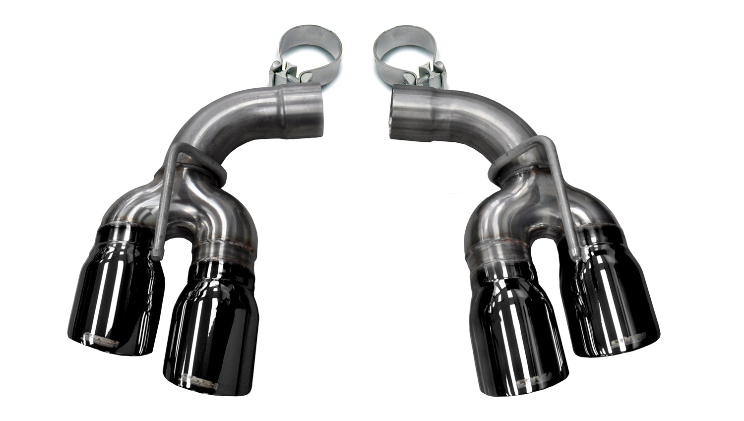 Corsa Performance 14774BLK - Two Twin 4.0 Inch Black Tips Clamps Included Dual Rear Exit For  Camaro SS/ZL1 Exhaust Only Stainless Steel  Performance