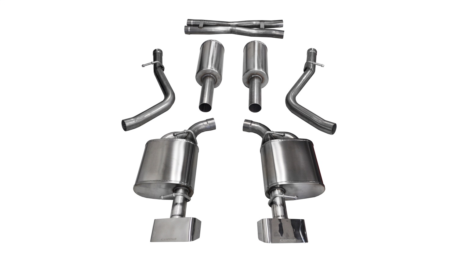Corsa Performance 14975 - 2.5 Inch Cat-Back Xtreme Dual Rear Exit Exhaust GTX2 Polished Tips 15-16 Dodge Challenger R/T 5.7L V8 Stainless Steel Performance Corsa Performance 14975 - 2.5 Inch Cat-Back Xtreme Dual Rear Exit Exhaust GTX2 Polished Tips 15-16 Dodge Challenger R/T 5.7L V8 Stainless Steel Performance