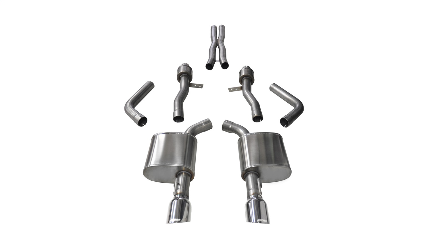 Corsa Performance 14995 - 2.75 Inch Cat-Back Sport Dual Rear Exit Exhaust 4.5 Inch Polished Tips 15-Present Dodge Charger SRT 392/R/T Scat Pack/SRT Hellcat 6.2L/6.4L V8 Stainless Steel  Performance