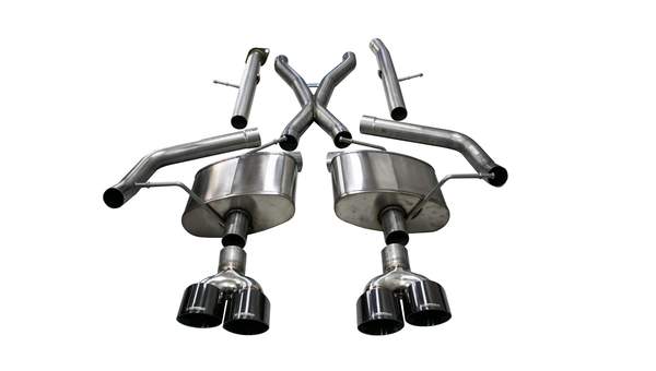 Corsa Performance 21058BLK - Grand Cherokee Cat Back Exhaust 2.75 Inch For 12-20 Jeep Grand Cherokee Rear Exit with Twin 4.5 Inch Black PVD Pro-Series Tips