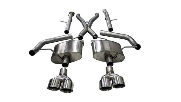 Corsa Performance 21058 - Grand Cherokee Cat-Back Exhaust 2.75 Inch Dual For Grand Cherokee 12-20 Rear Exit with Twin 4.5 Inch Polished PVD Pro-Series Tips