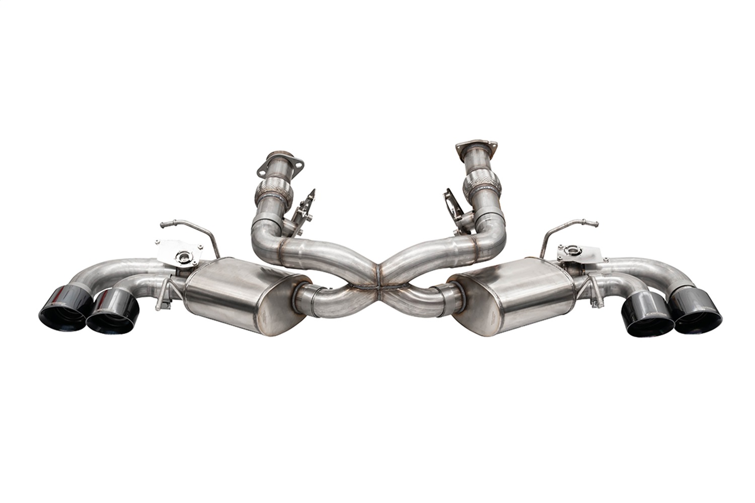 Corsa Performance 21103BLK - 20-25 Corvette C8 3in Valved Cat-Back 4.5in Blk Quad Tips Fits Factory Perf Exhaust DeletesAFM
