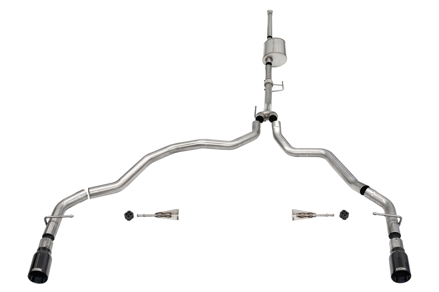 Corsa Performance 21170BLK - 2021-2025 Ford F-150 SuperCrew/6.5in Bed 3.5L V6 Sport Cat-Back Dual Rear Exit-Black PVD