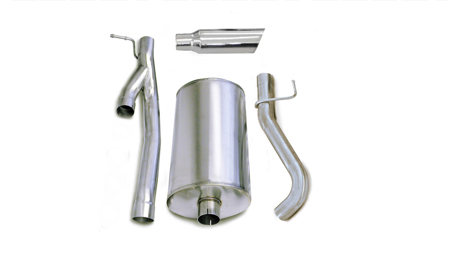 Corsa Performance 24296 - 3.0 Inch Cat-Back Sport Single Side Exit Exhaust 4.0 Inch Slash Cut Polished Tip 03-06 Silverado/Sierra 2500 Crew Cab/Standard Bed 6.0L V8 153.0 Inch WB Stainless Steel dB by  Performance
