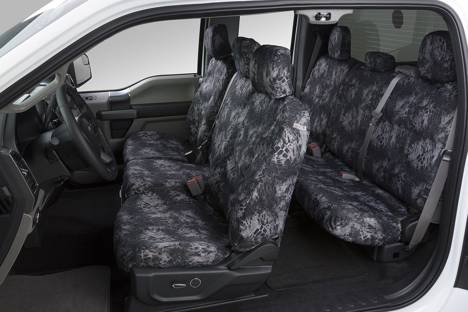 Covercraft SS3473PRBO - Prym1 Camo SeatSaver Custom Front Row Seat Covers-Blackout Camo