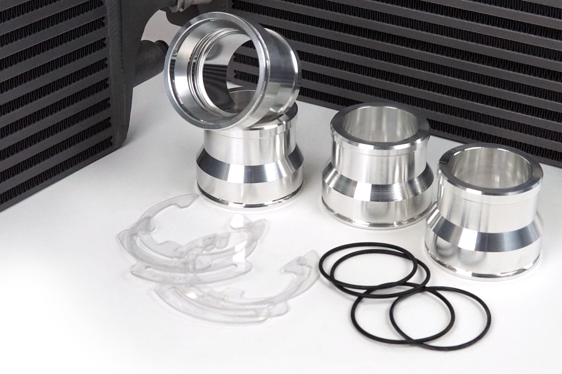 CSF 8112A - Porsche 991 911 Turbo / Turbo S Intercooler Fitting Adapters (OEM to Slip-On)
