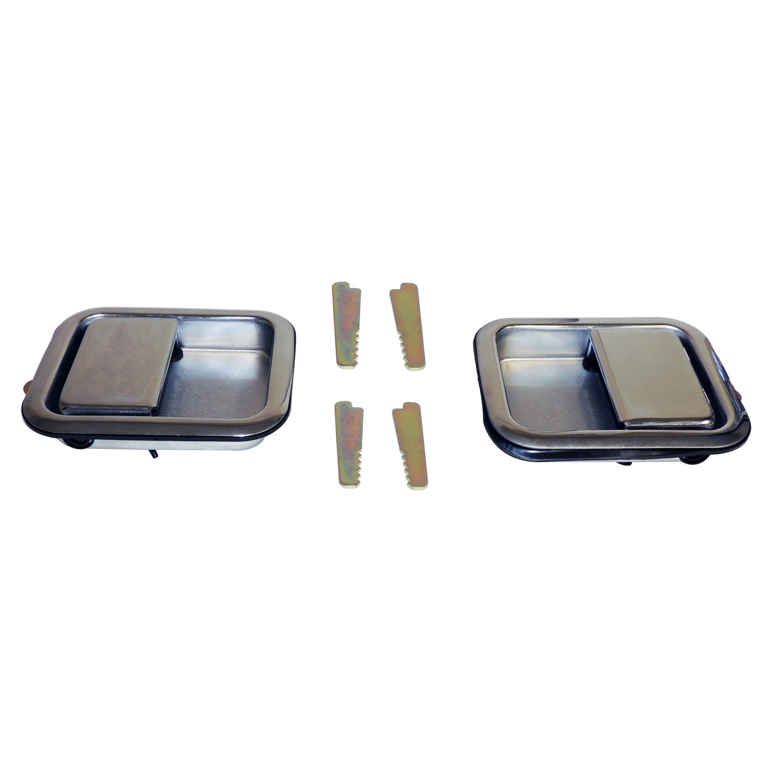 Crown Automotive Jeep Replacement 5758172K - Chrome Exterior Door Handle Kit for 82-06 Jeep CJs, YJ, TJ w/ Full Steel Doors Crown Automotive Jeep Replacement 5758172K - Chrome Exterior Door Handle Kit for 82-06 Jeep CJs, YJ, TJ w/ Full Steel Doors