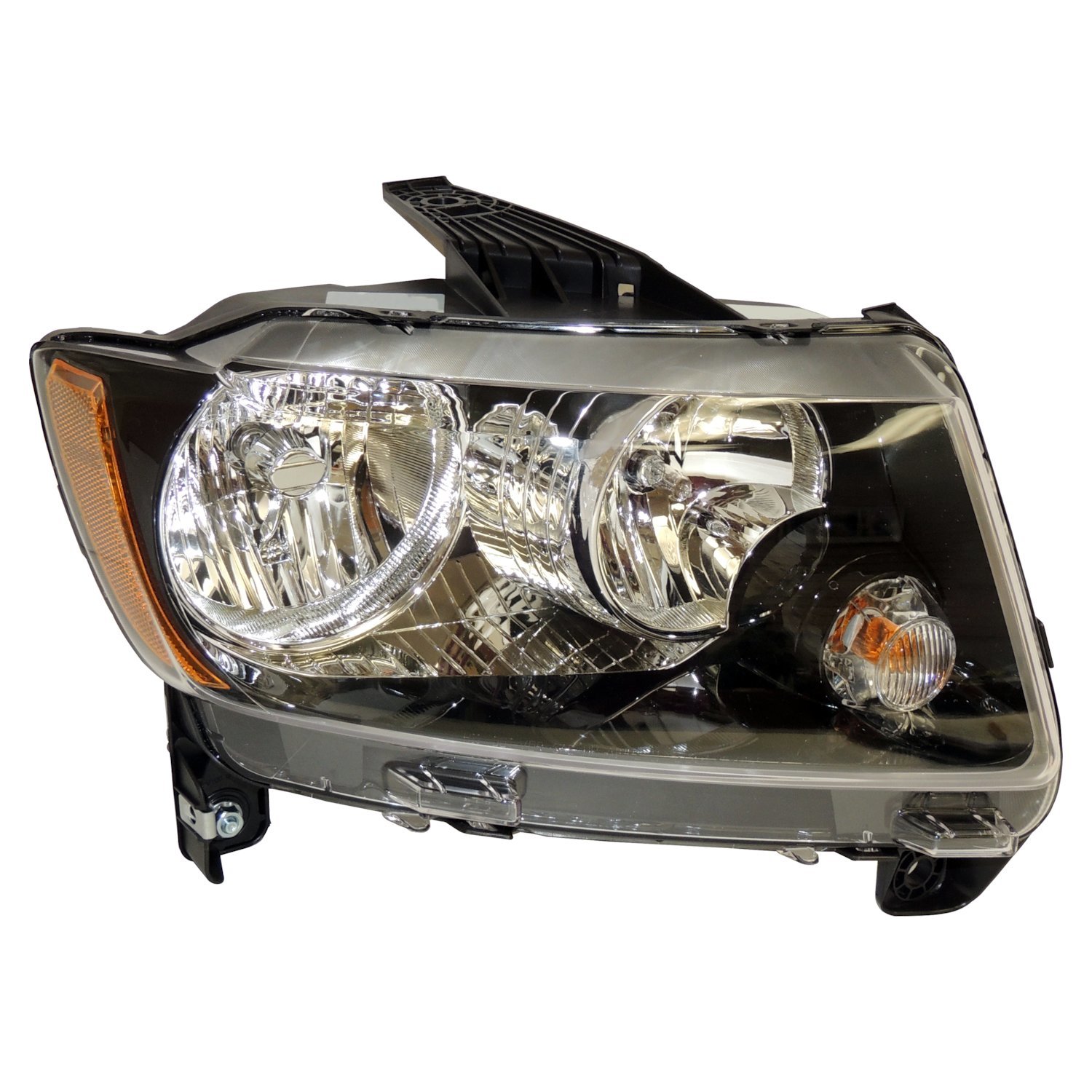 Crown Automotive Jeep Replacement 68171214AB - Right Headlight Assy for 11-17 Jeep MK Compass w/ Halogen Bulbs w/ Black Bezel Crown Automotive Jeep Replacement 68171214AB - Right Headlight Assy for 11-17 Jeep MK Compass w/ Halogen Bulbs w/ Black Bezel