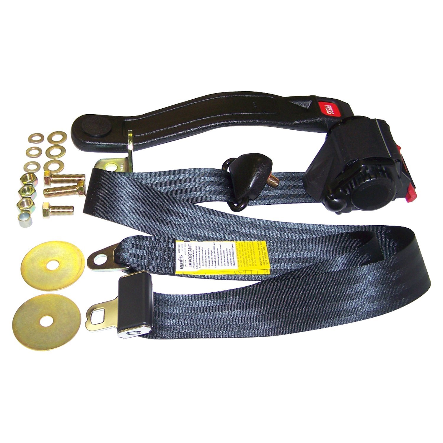 Crown Automotive Jeep Replacement BELT3B - 3 Point Retractable Seat Belt w/ Shoulder Strap for 82-95 CJ-5, CJ-7, CJ-8, YJ Crown Automotive Jeep Replacement BELT3B - 3 Point Retractable Seat Belt w/ Shoulder Strap for 82-95 CJ-5, CJ-7, CJ-8, YJ