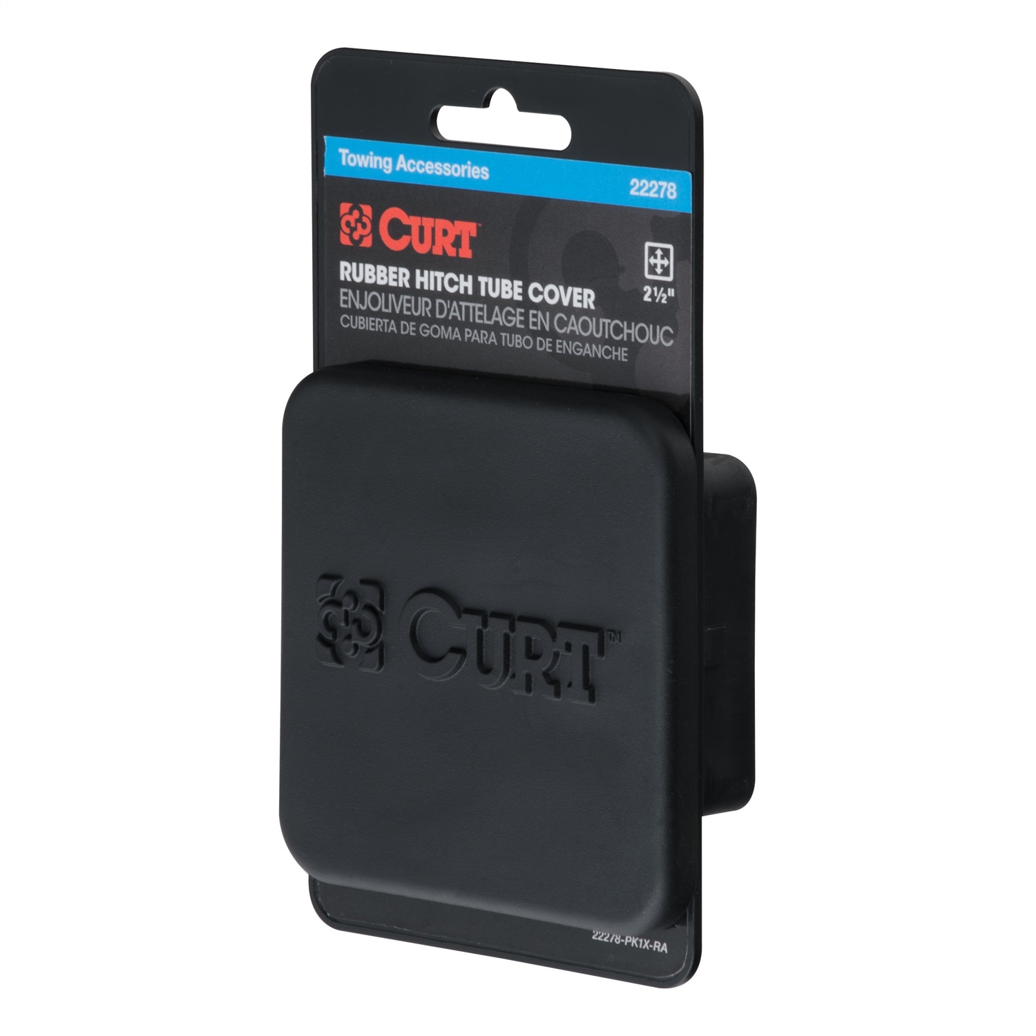 CURT 22278 - 2-1/2" Rubber Hitch Tube Cover (Packaged)