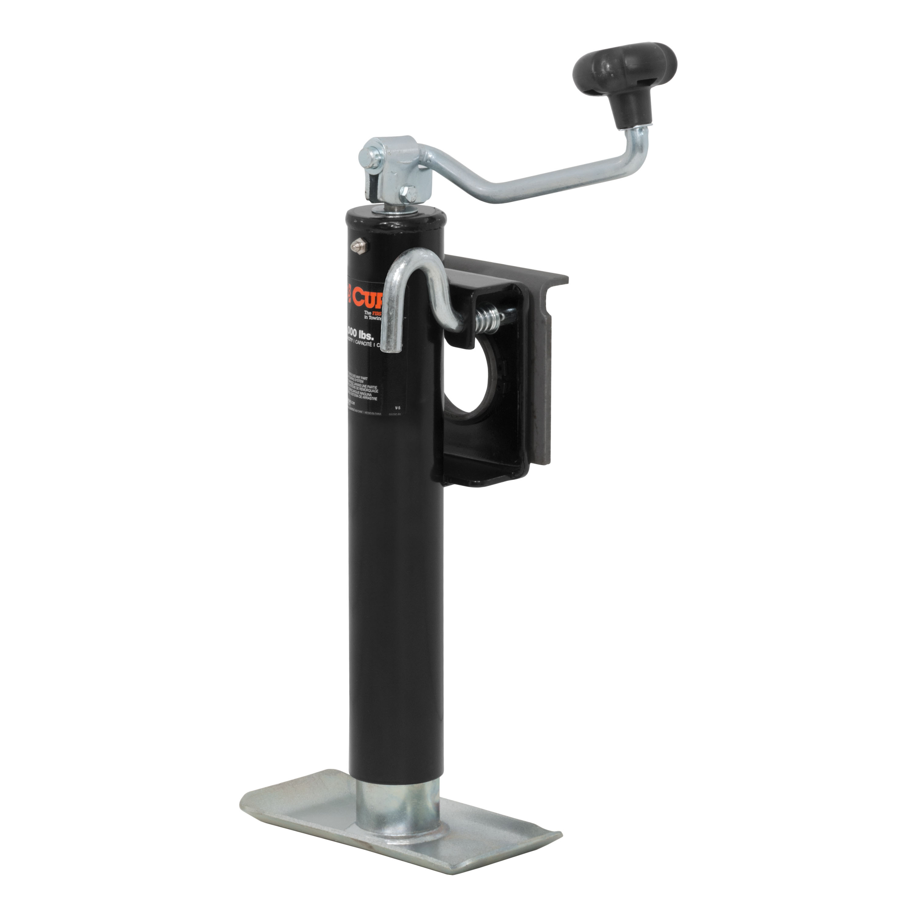 CURT 28300 - Bracket-Mount Swivel Jack with Top Handle (2,000 lbs, 10" Travel)