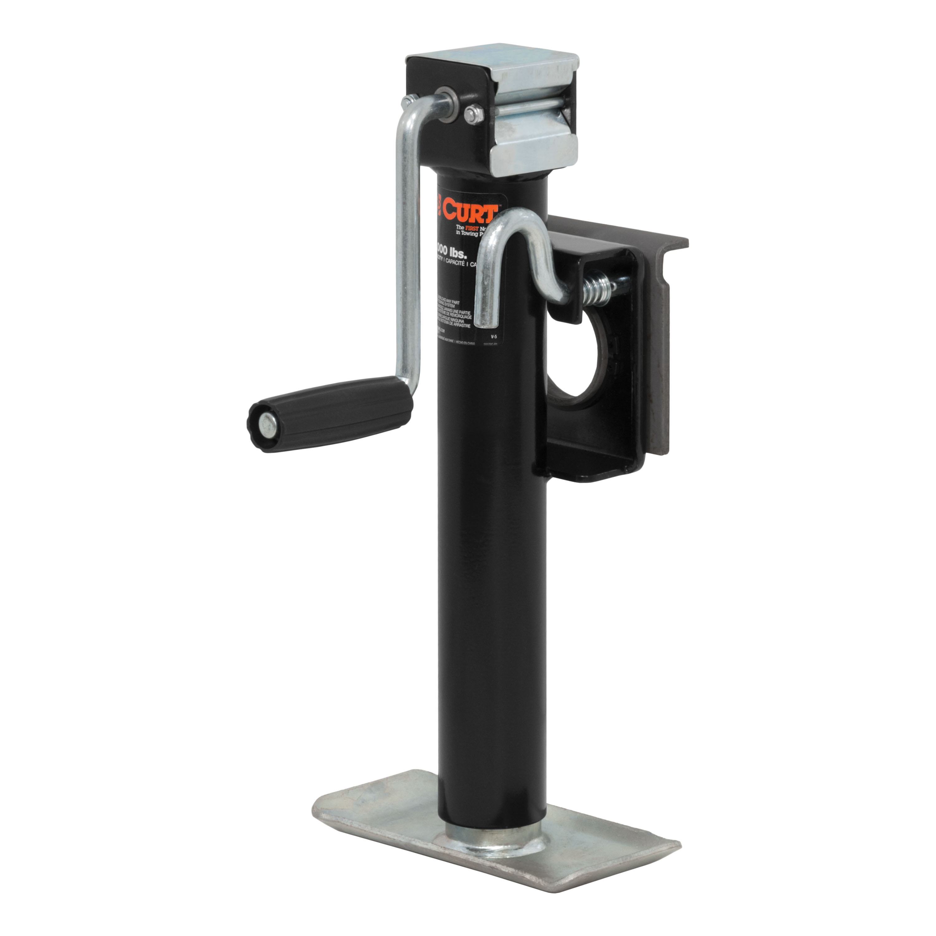 CURT 28302 - Bracket-Mount Swivel Jack with Side Handle (2,000 lbs, 10" Travel) CURT 28302 - Bracket-Mount Swivel Jack with Side Handle (2,000 lbs, 10" Travel)