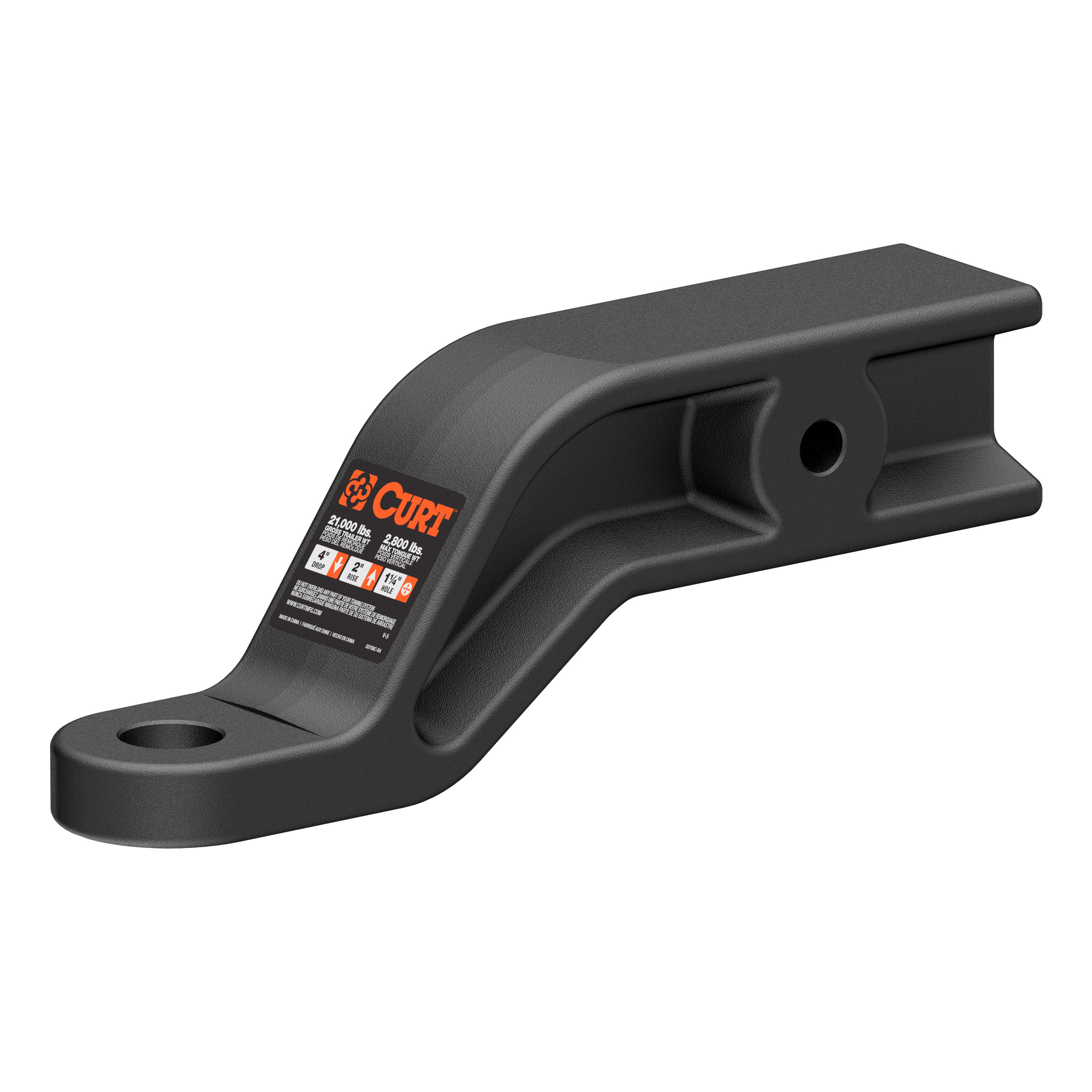 CURT 45430 - Industrial Duty Forged Ball Mount (3" Shank, 21,000 lbs., 4" Drop, 9" Long)