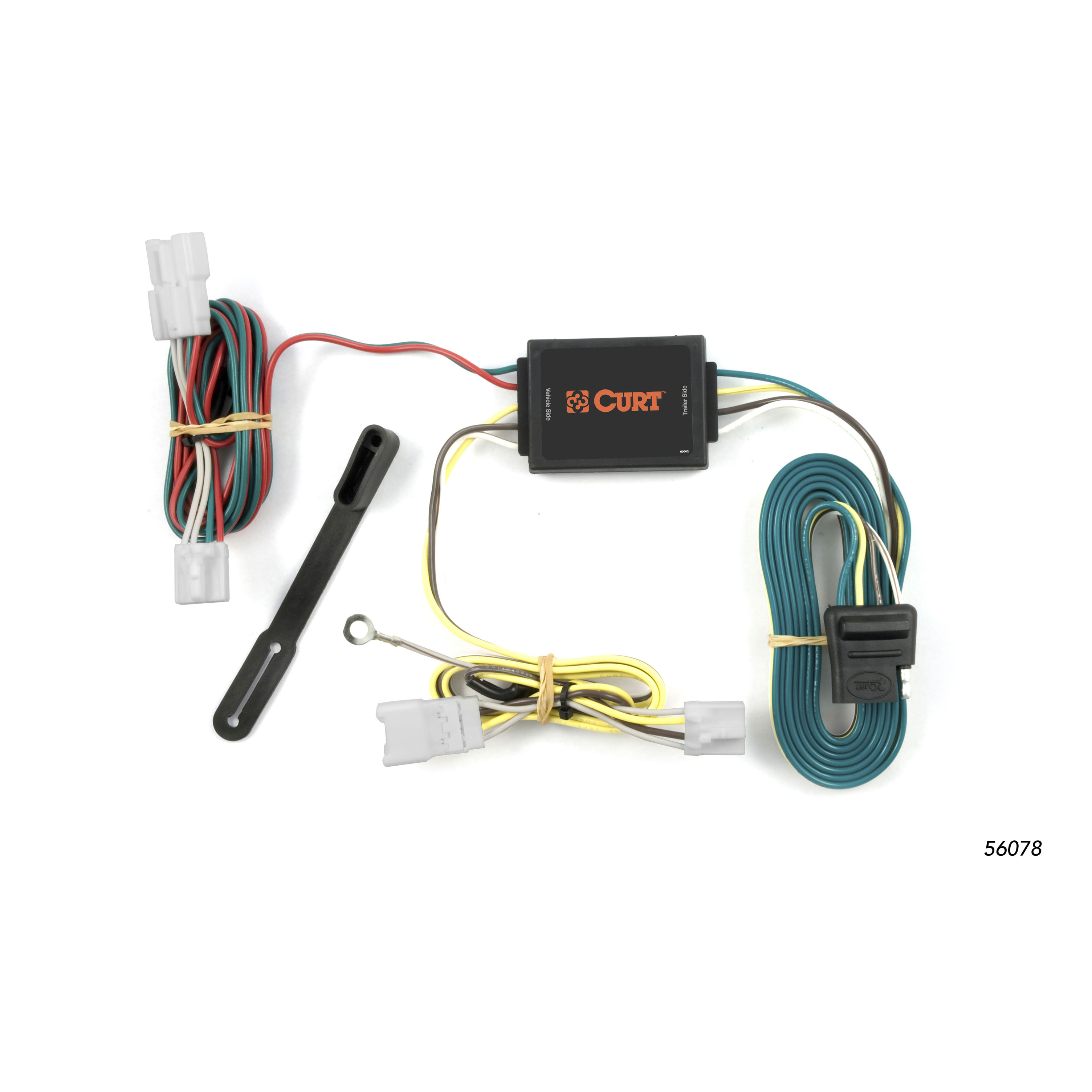 CURT 56078 - Custom Wiring Harness, 4-Way Flat Output, Select Hyundai Santa Fe, Kia Forte