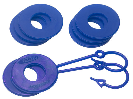 Daystar KU70061RB - D Ring Isolator Washer Locker Kit 2 Locking Washers and 6 Non-Locking Washers Blue