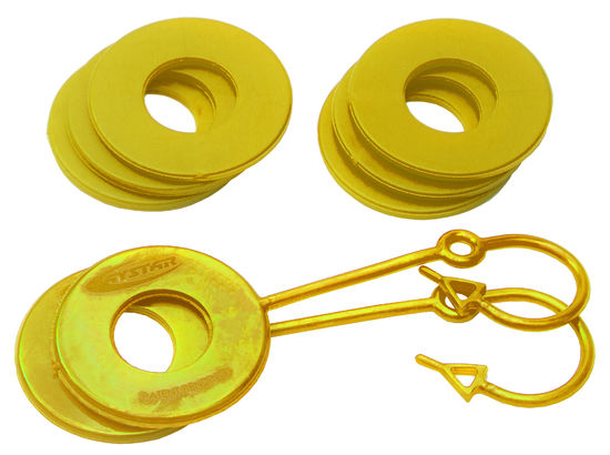 Daystar KU70061YL - D Ring Isolator Washer Locker Kit 2 Locking Washers and 6 Non-Locking Washers Yellow