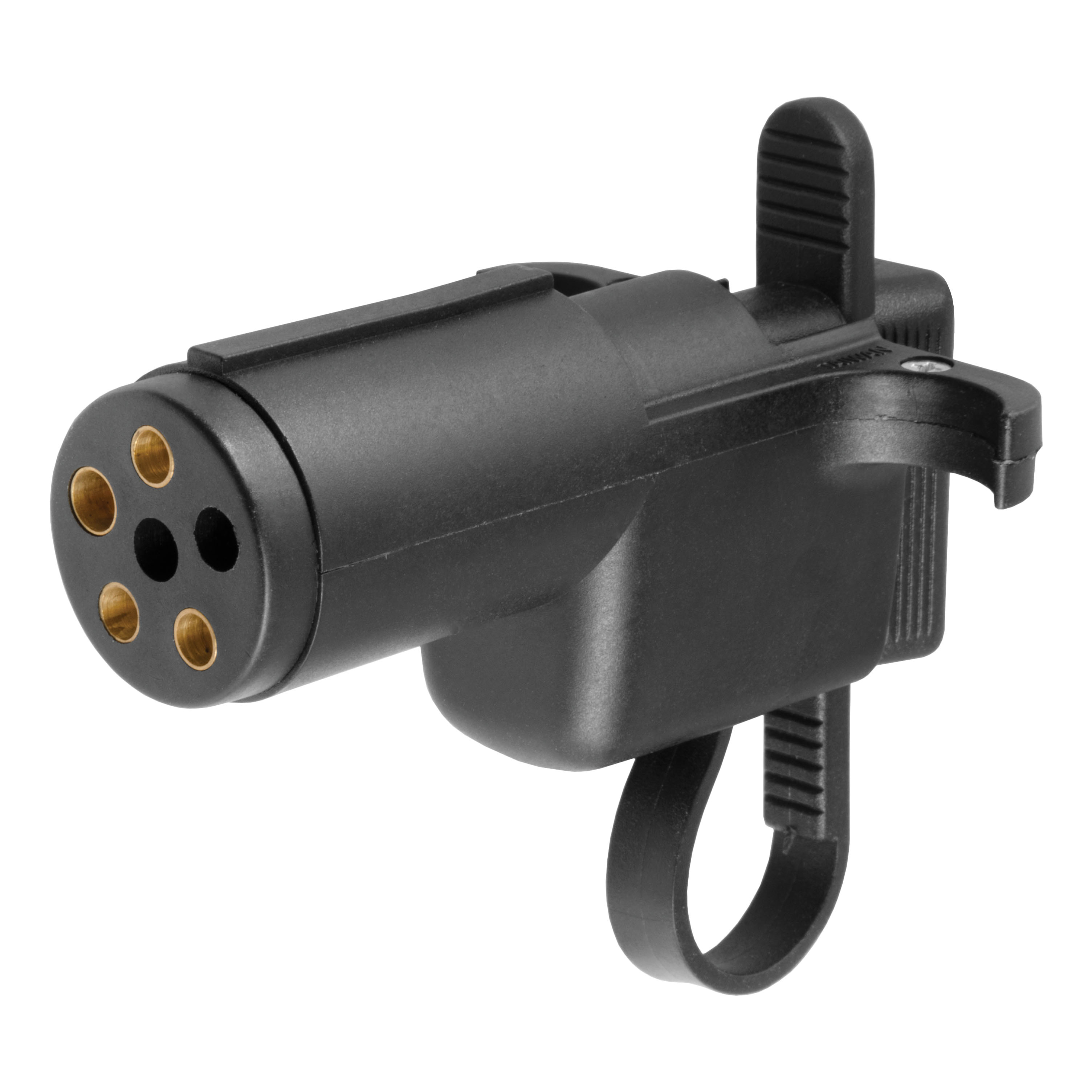 CURT 57627 - Electrical Adapter with Tester (6-Way Round Vehicle to 4-Way Flat Trailer)