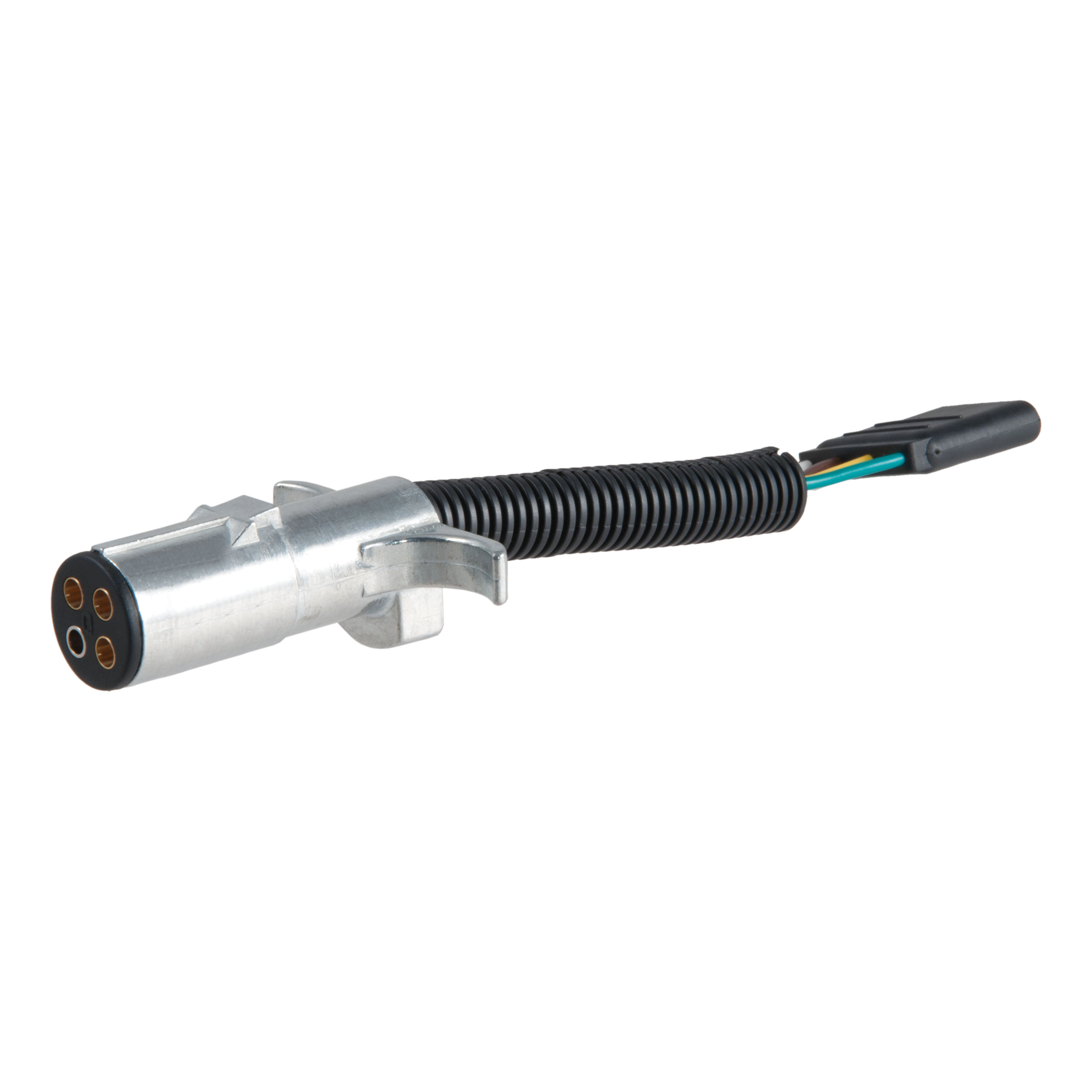 CURT 57444 - Electrical Adapter (4-Way Round Vehicle to 4-Way Flat Trailer, Packaged)