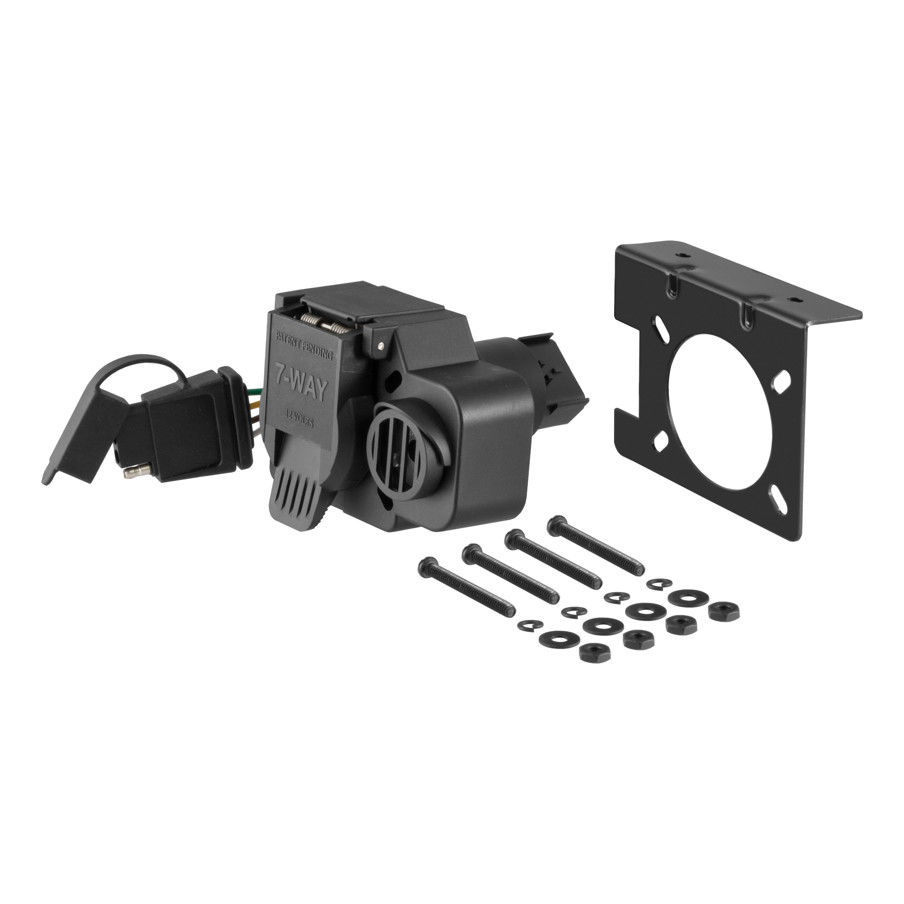 CURT 57100 - Dual-Output 7 & 4-Way Connector with Backup Alarm (Plugs into Dodge 8-Prong)