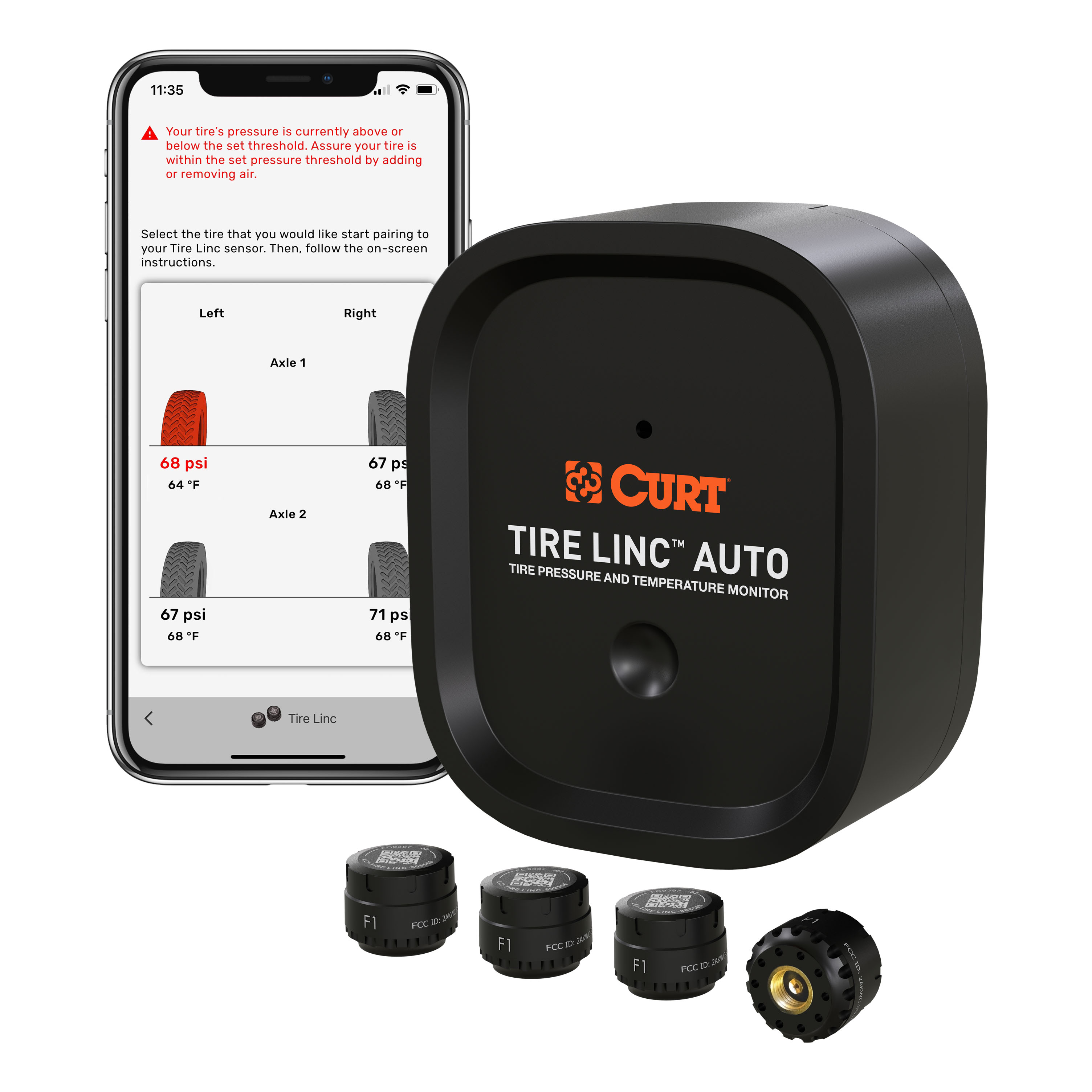 CURT 57009 - Tire Linc Auto Advanced TPMS Tire Pressure Monitoring System