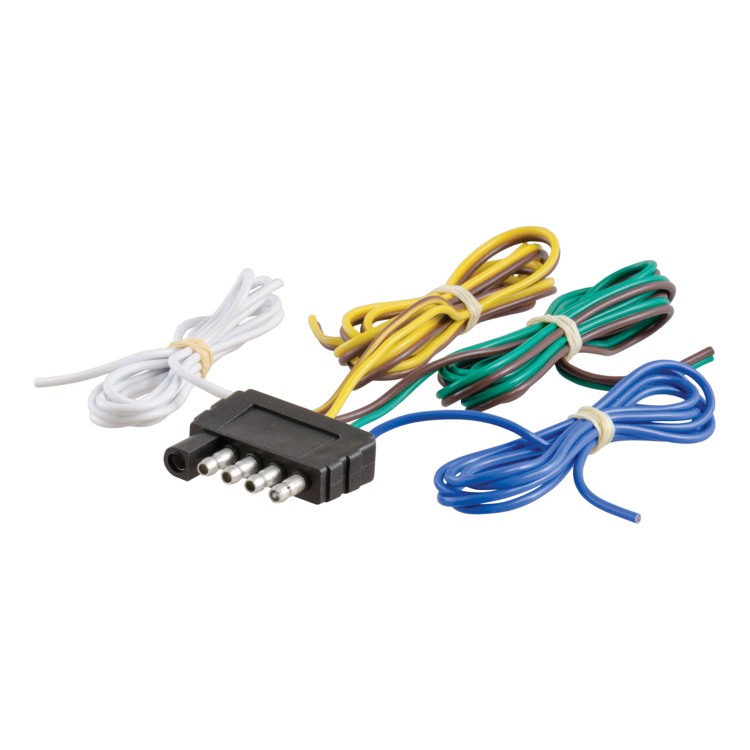 CURT 58540 - 5-Way Flat Connector Plug with 48" Wires (Trailer Side)