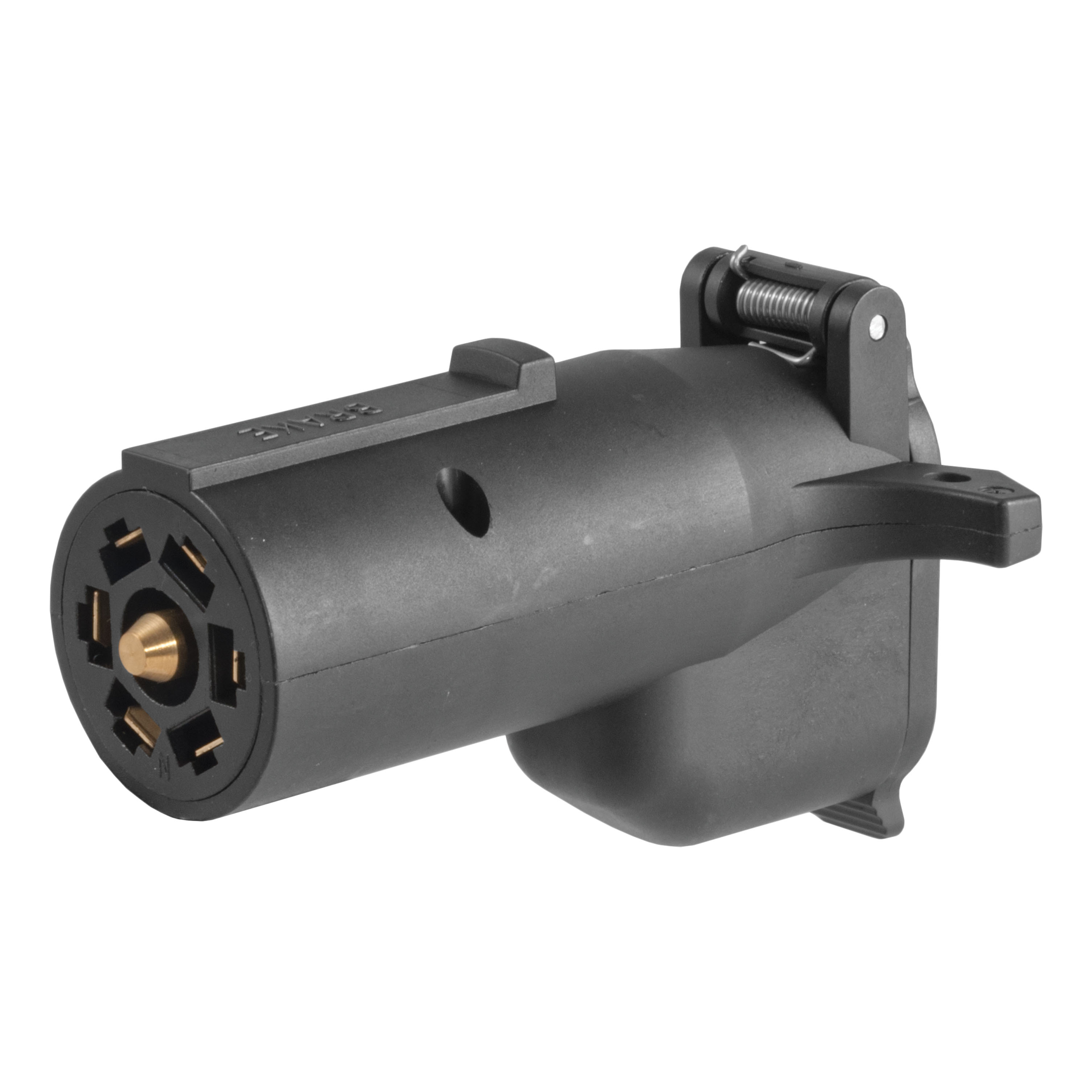 CURT 57720 - Adapter with Alarm (7-Way RV Blade to 6-Way Round Trailer, Center Pin Brake)