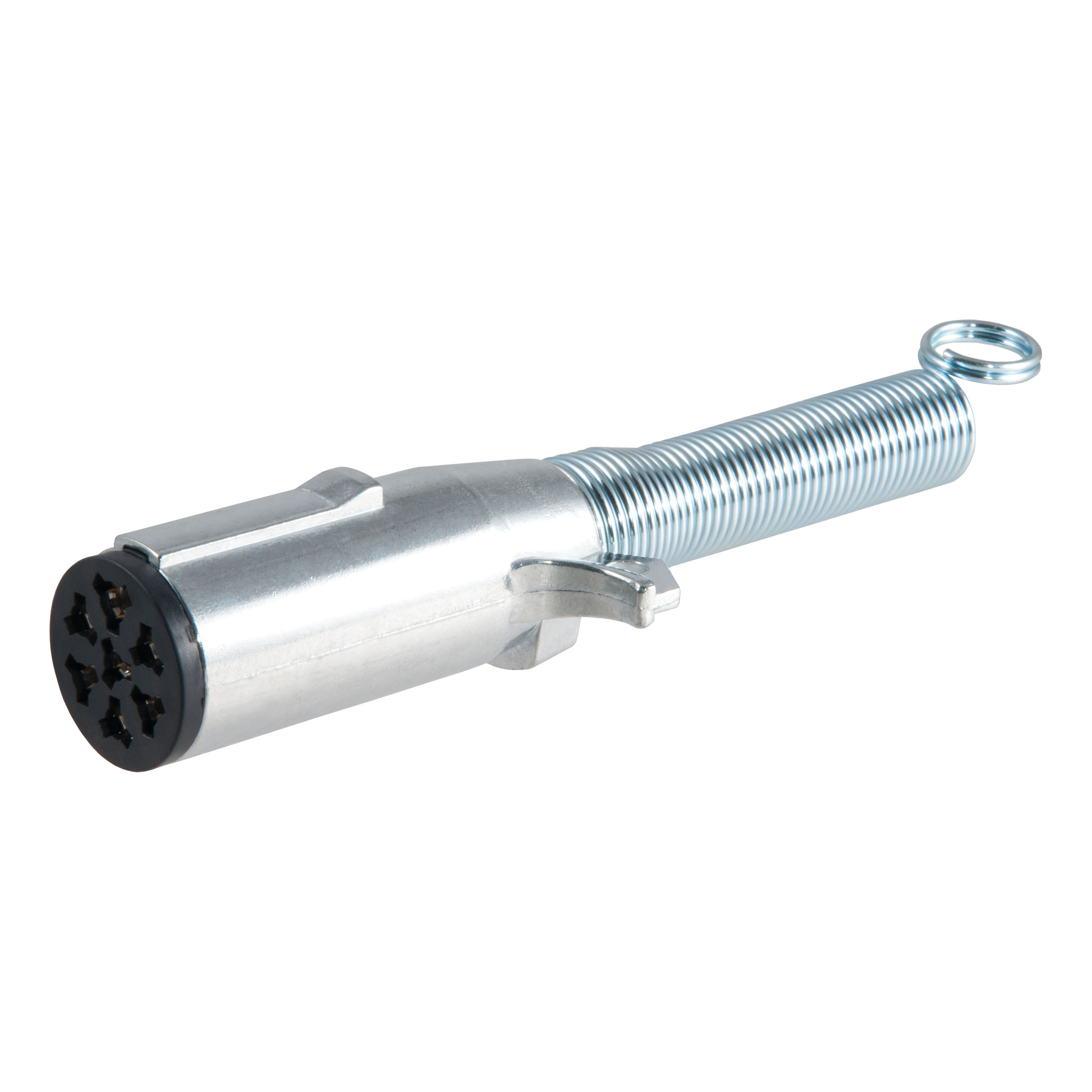 CURT 58180 - 7-Way Round Connector Plug with Spring (Trailer Side)