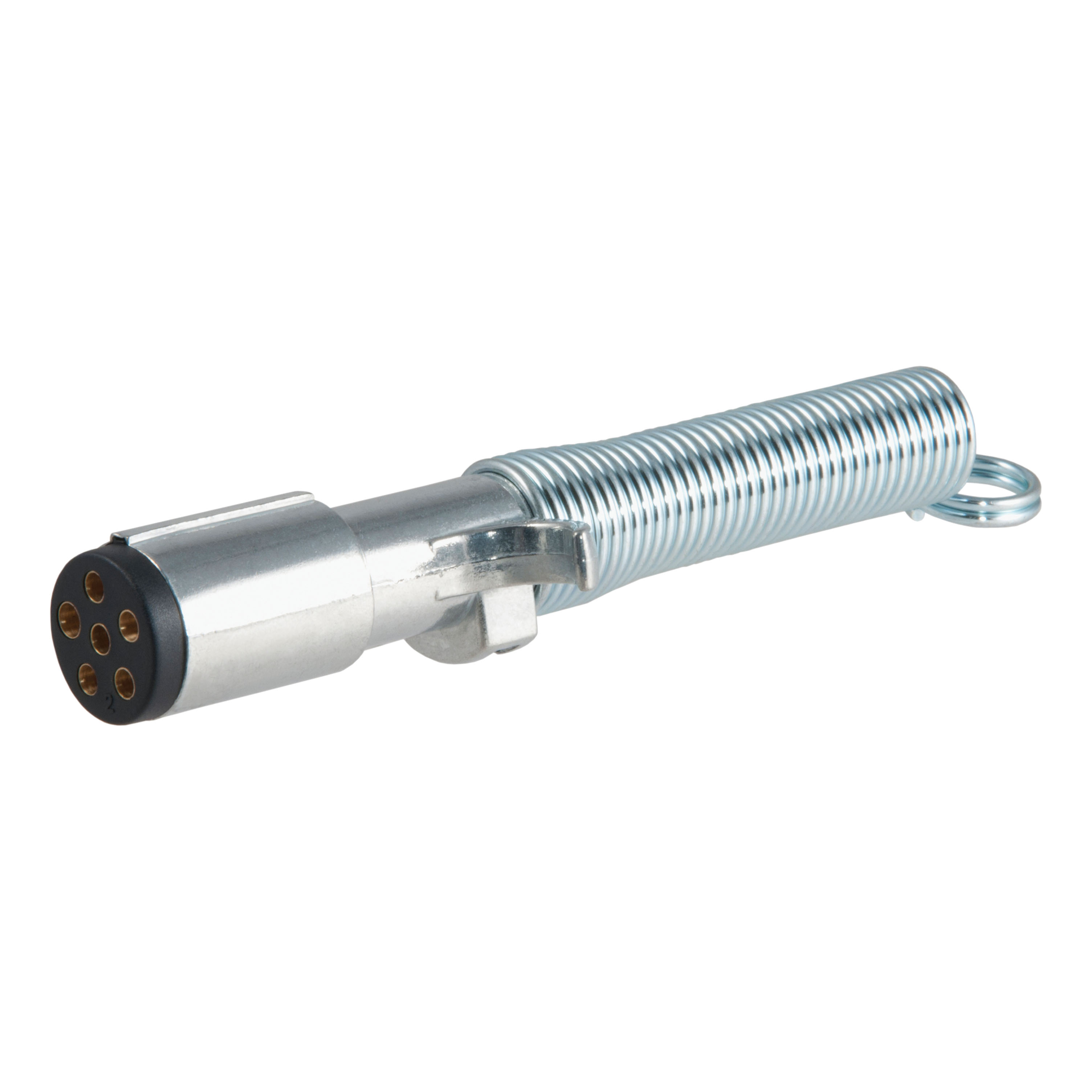 CURT 58082 - 6-Way Round Connector Plug with Spring (Trailer Side) CURT 58082 - 6-Way Round Connector Plug with Spring (Trailer Side)
