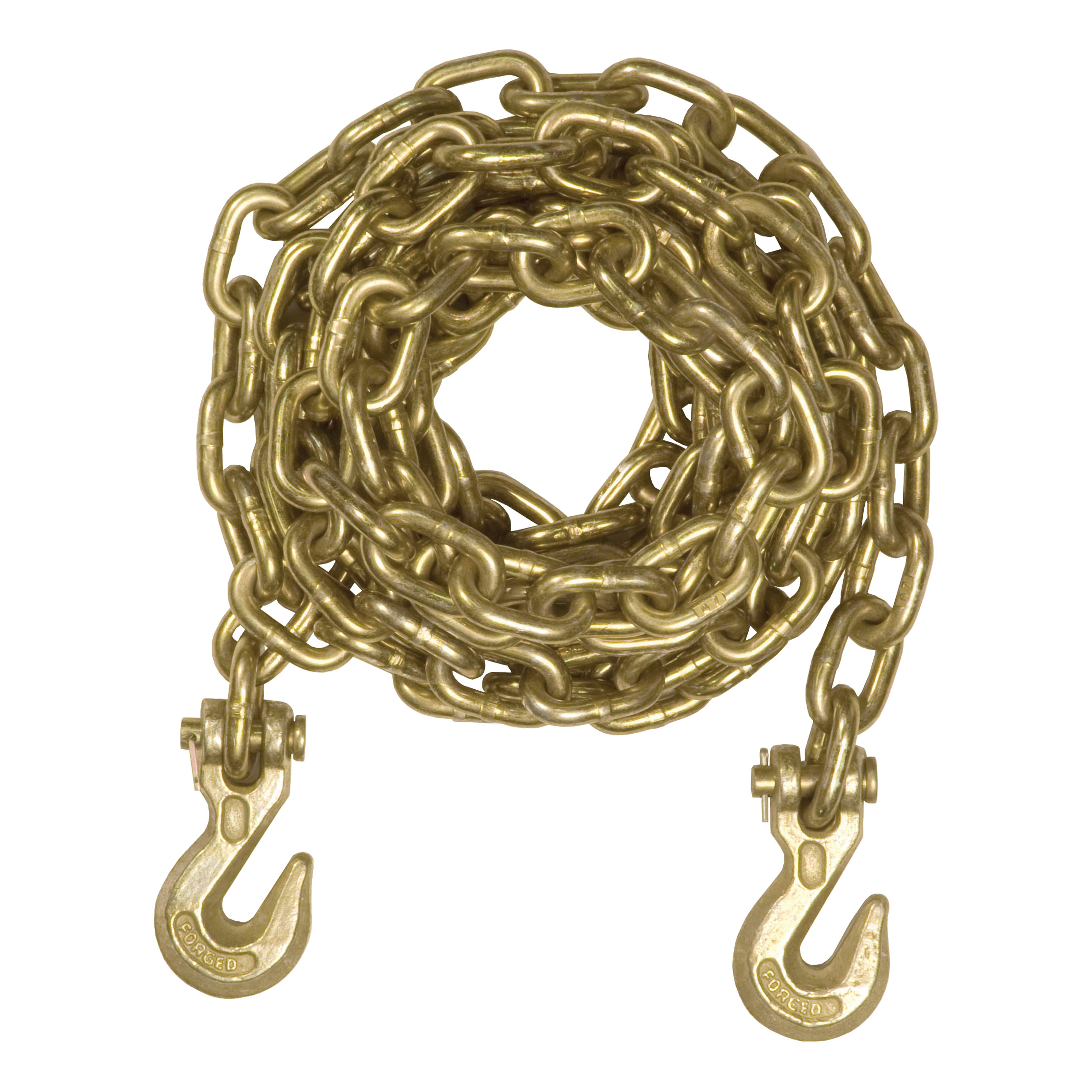 CURT 80305 - 14' Transport Binder Safety Chain with 2 Clevis Hooks (18,800 lbs, Yellow Zinc)