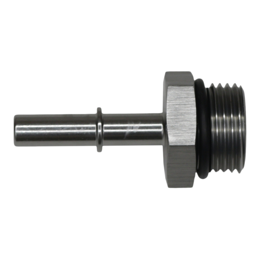 Deatschwerks 6-02-0124 - 10AN ORB Male to 5/16in Male EFI Quick Connect Adapter - Anodized DW Titanium