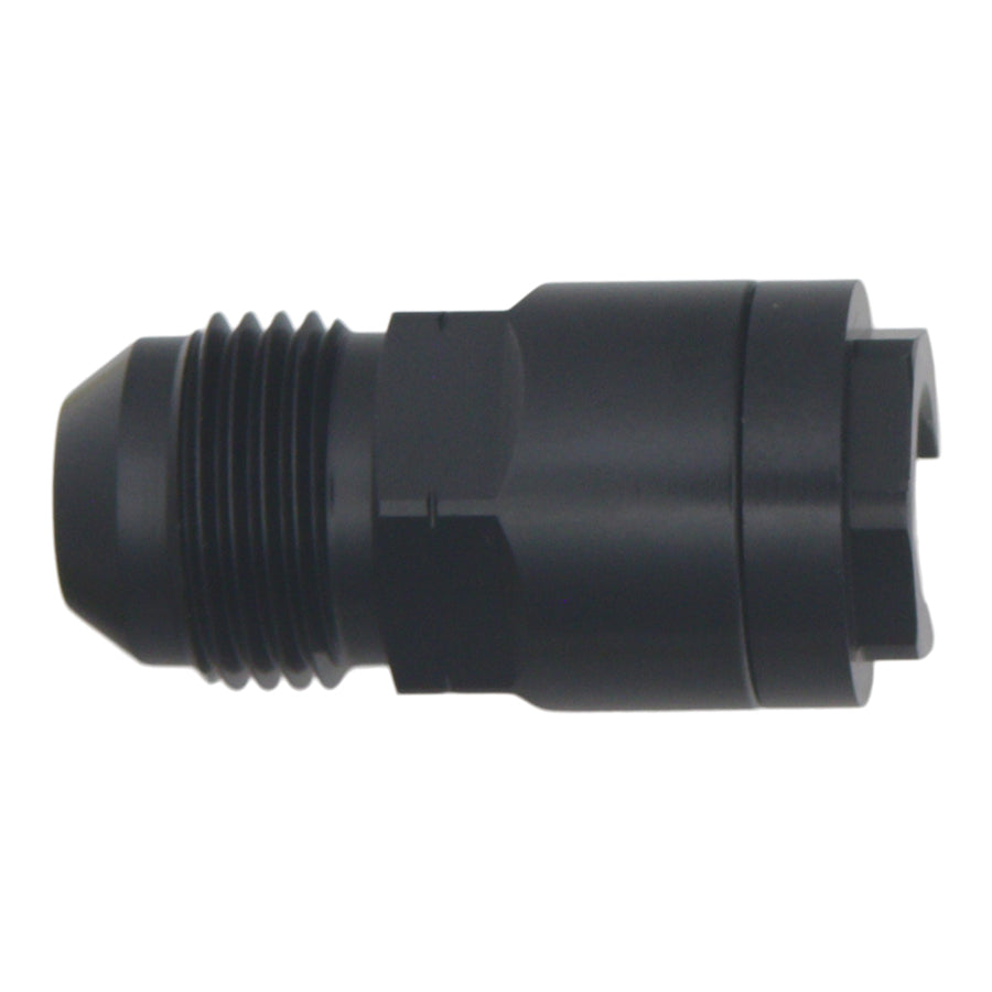 Deatschwerks 6-02-0104-B - 8AN Male Flare to 3/8in Female EFI Quick Connect Adapter - Anodized DW Titanium